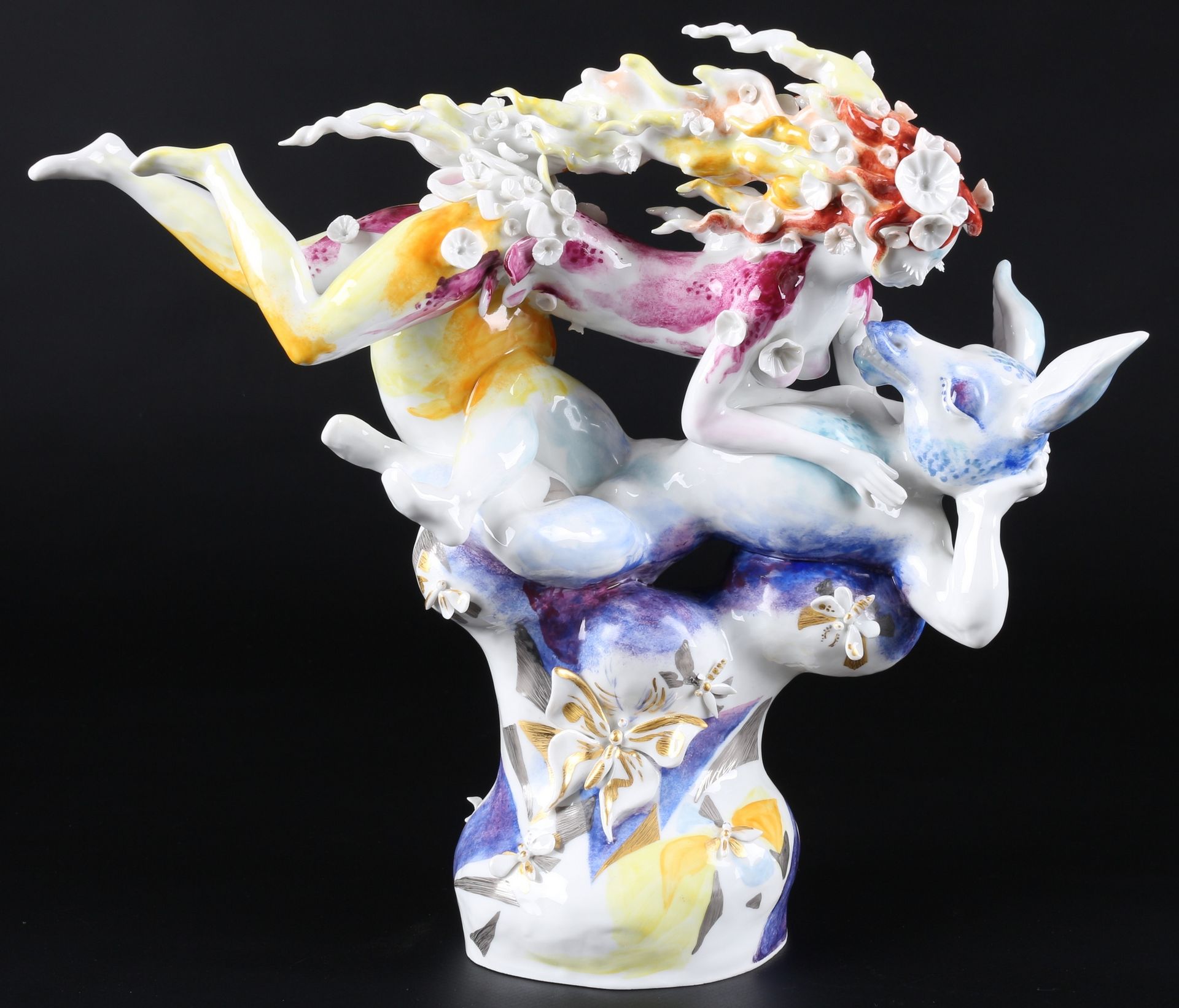 Meissen Titania und Zettel aus Sommernachtstraum, porcelain figure, Porcelaine, &hellip;
