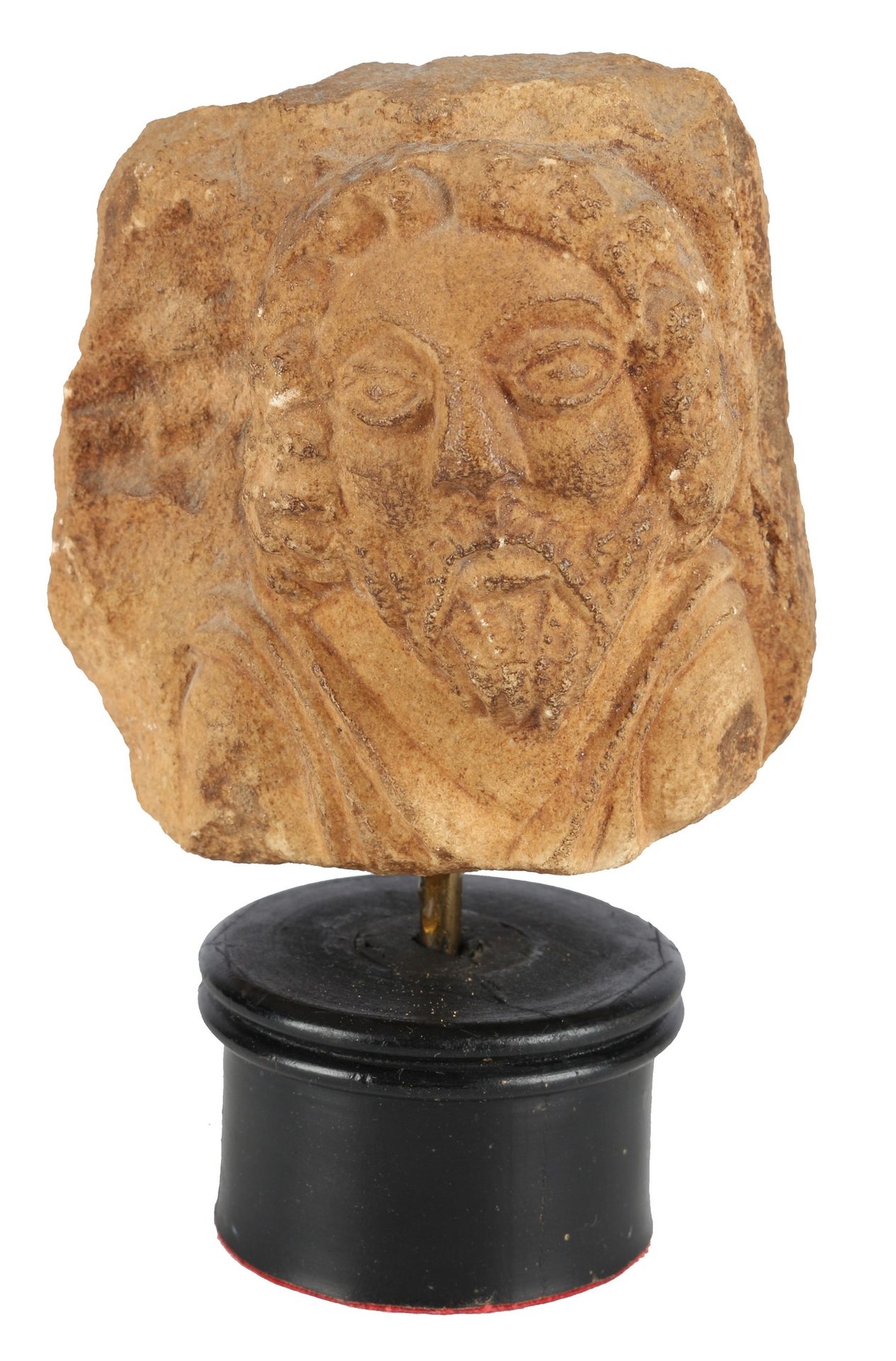 Fragment Steinkopf eines Mannes, fragment stone head of a man, Kopf eines Mannes&hellip;
