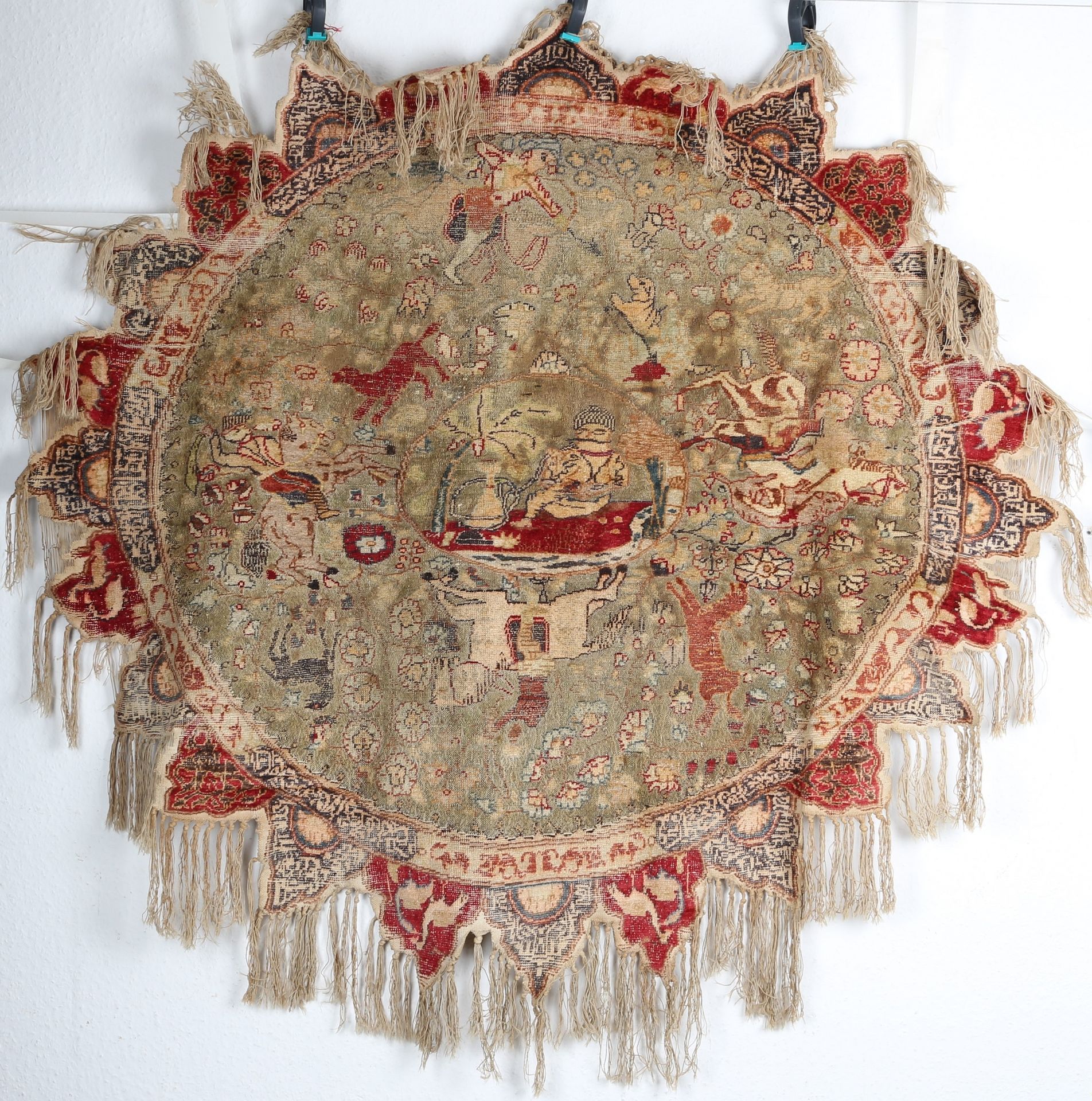 Kayseri Orientteppich, turkish carpet, Laine, rond, avec cavaliers, longueur 133&hellip;