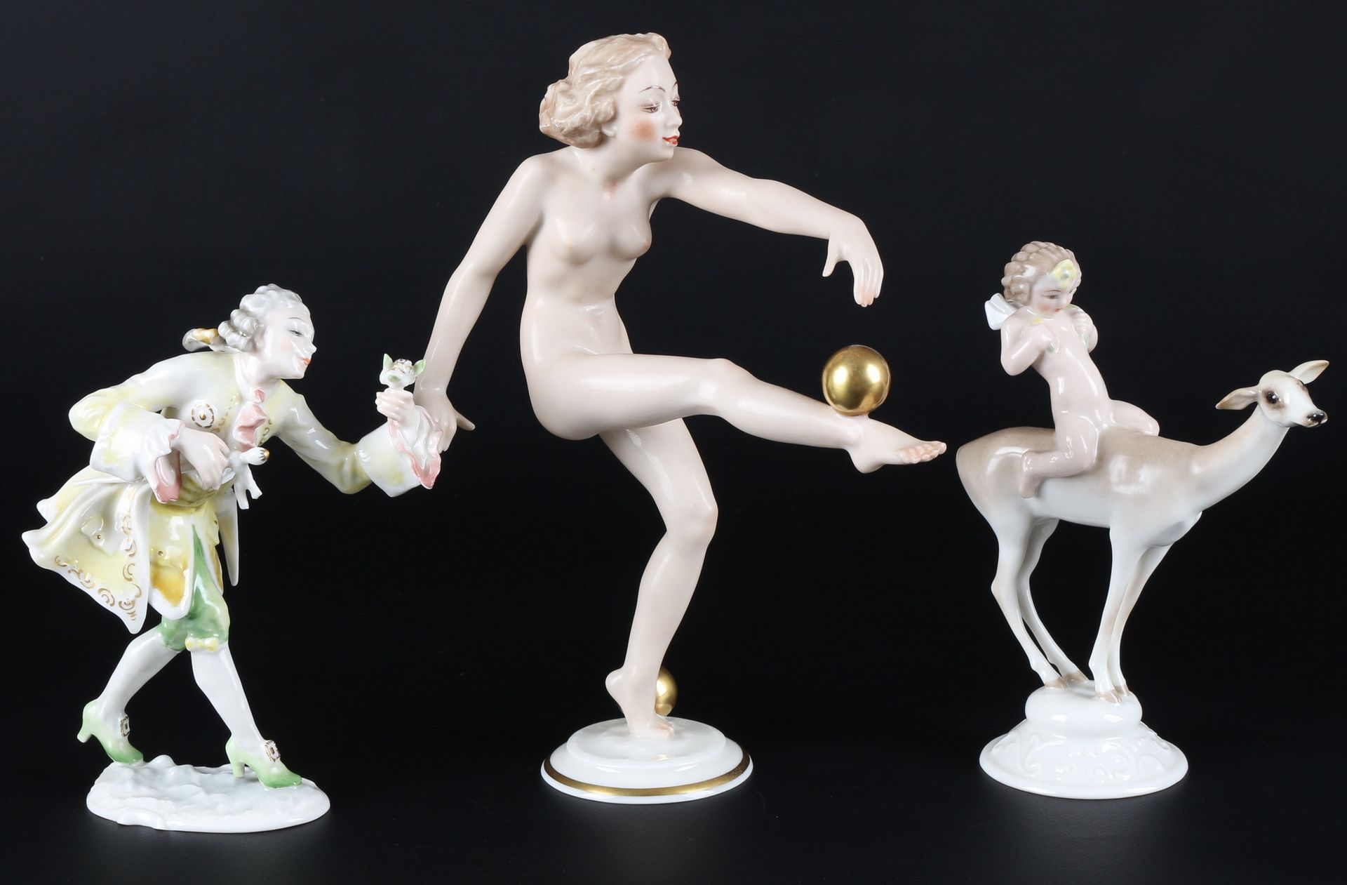 Hutschenreuther 3 Porzellanfiguren von Karl Tutter und Carl Werner porcelain fig&hellip;