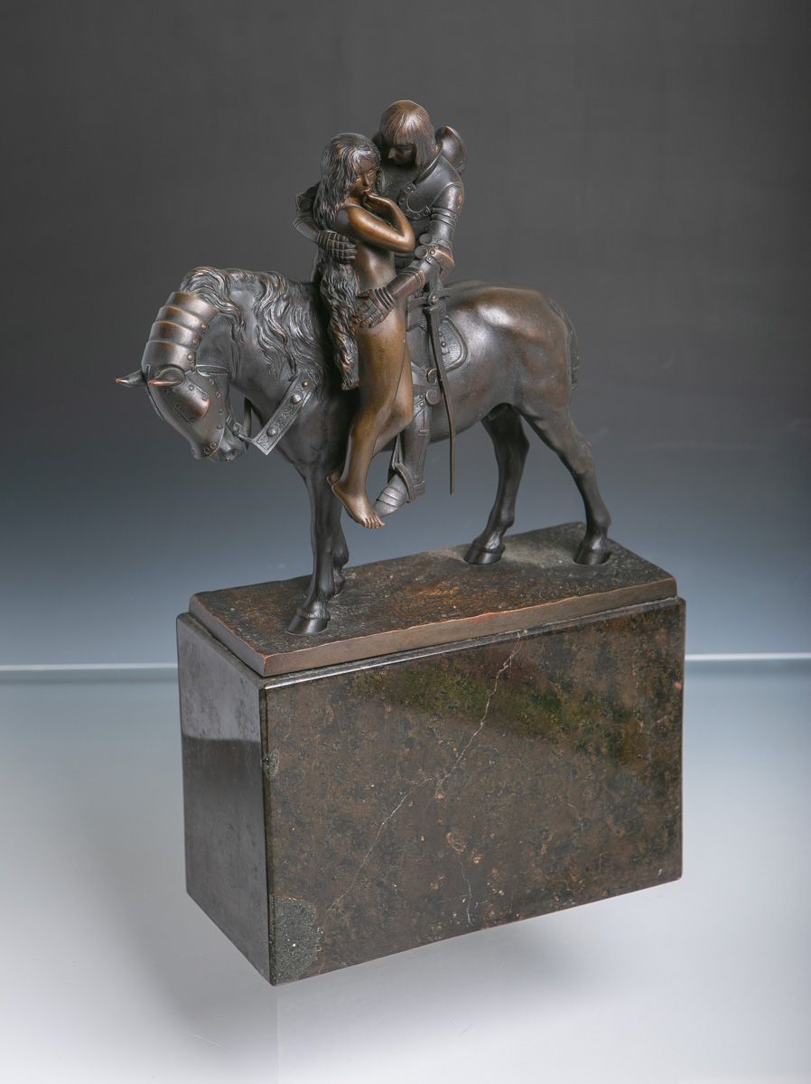 Null Guradze, Hans (1861 - 1922), Chevalier à cheval (vers 1910), bronze, signé &hellip;
