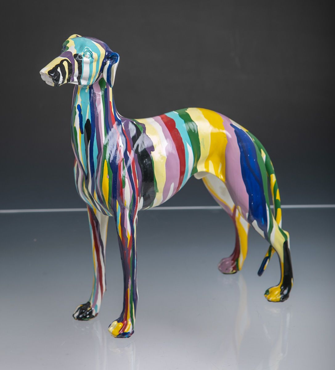 Null 未知艺术家（20/21世纪），多伯曼犬，可能是陶瓷，多色手绘，约29 x 27 x 8厘米。未损坏。
