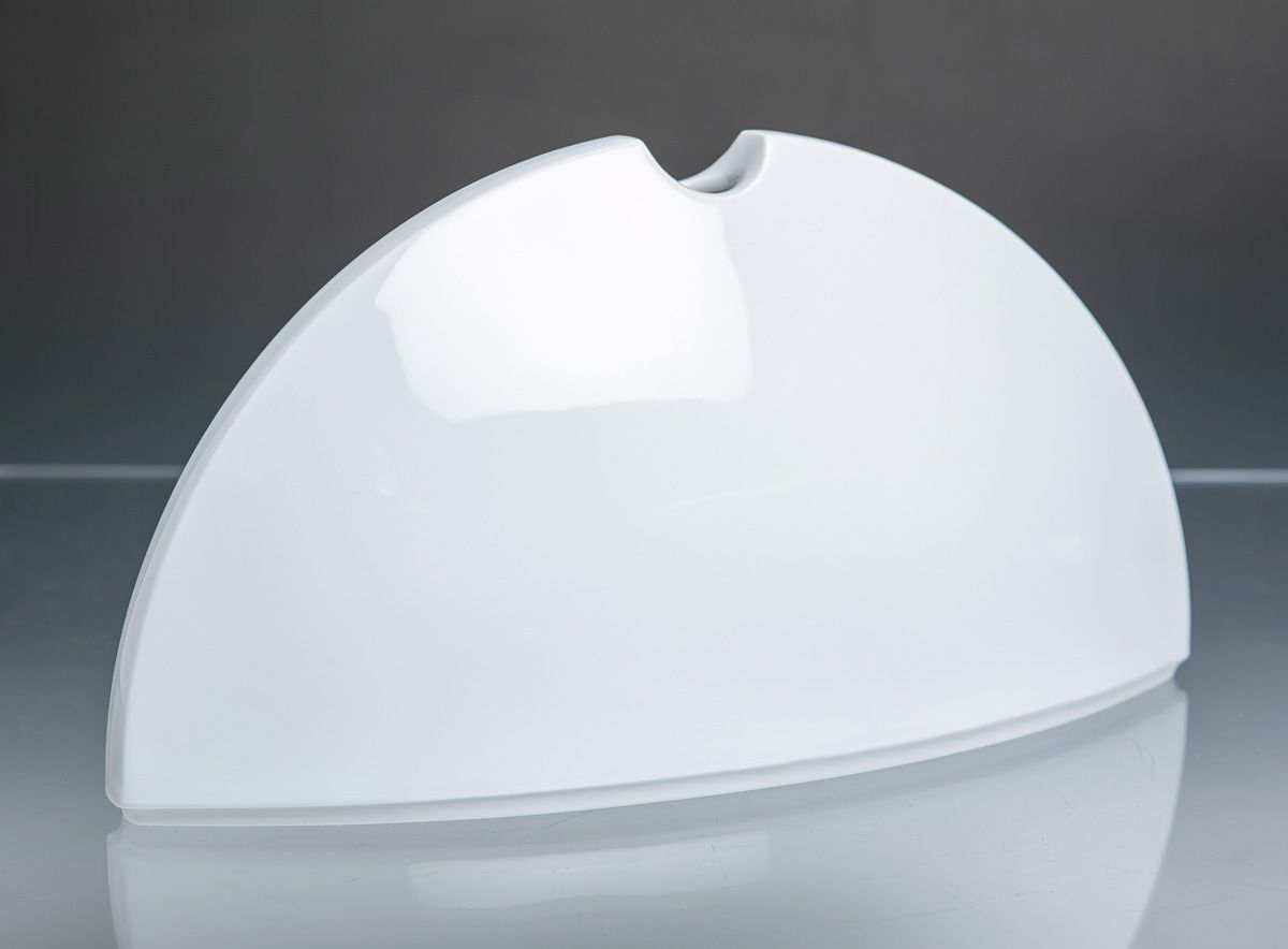 Null Vaso (Meissen, Weifs, 1a scelta), porcellana bianca, forma moderna ad arco,&hellip;