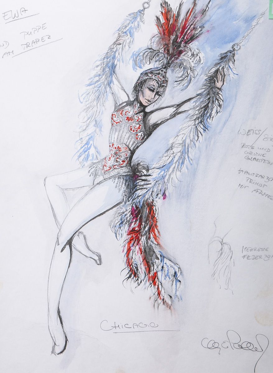 Null Pollak, Karin E. (20e siècle), "Chicago / Eva et poupée au trapèze", crayon&hellip;