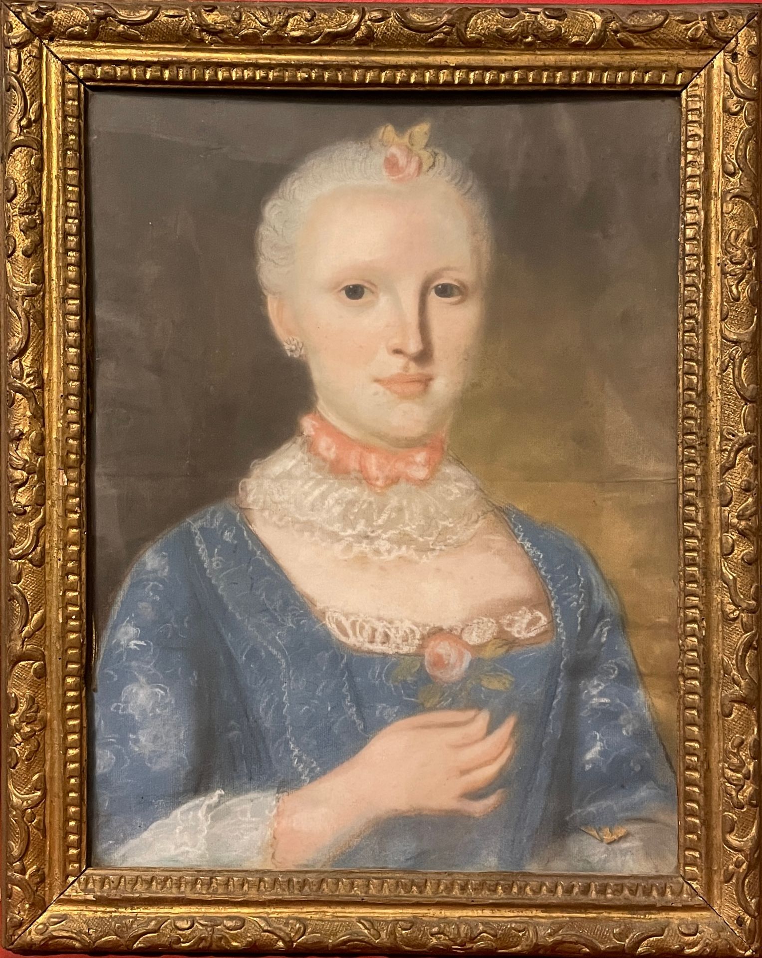 Null Escuela alemana del siglo XVIII 

Retrato de una mujer en busto con una ros&hellip;