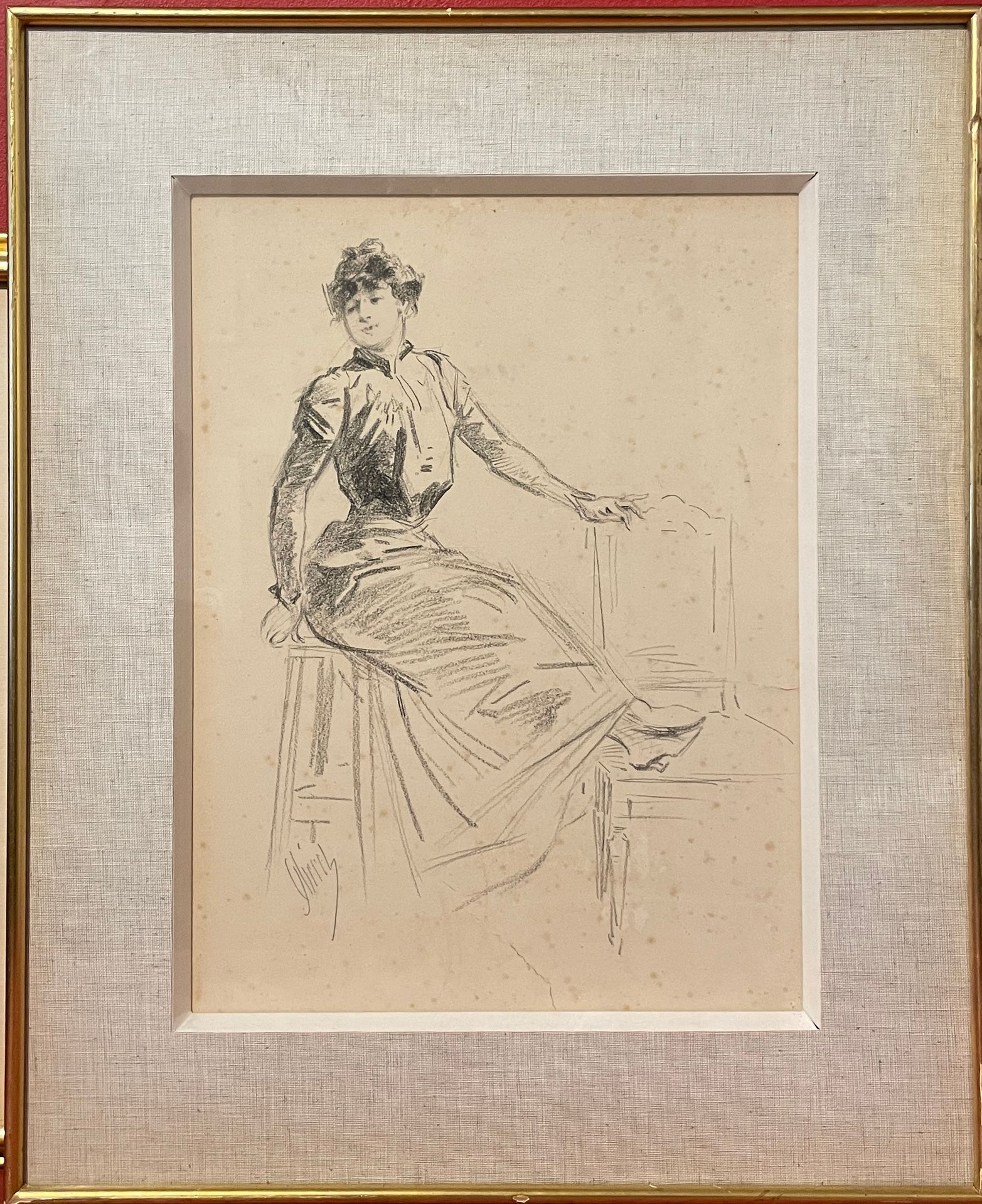 Null Jules CHERET (1836 - 1932)

Woman posing on a stool

Charcoal

35 x 26 cm

&hellip;