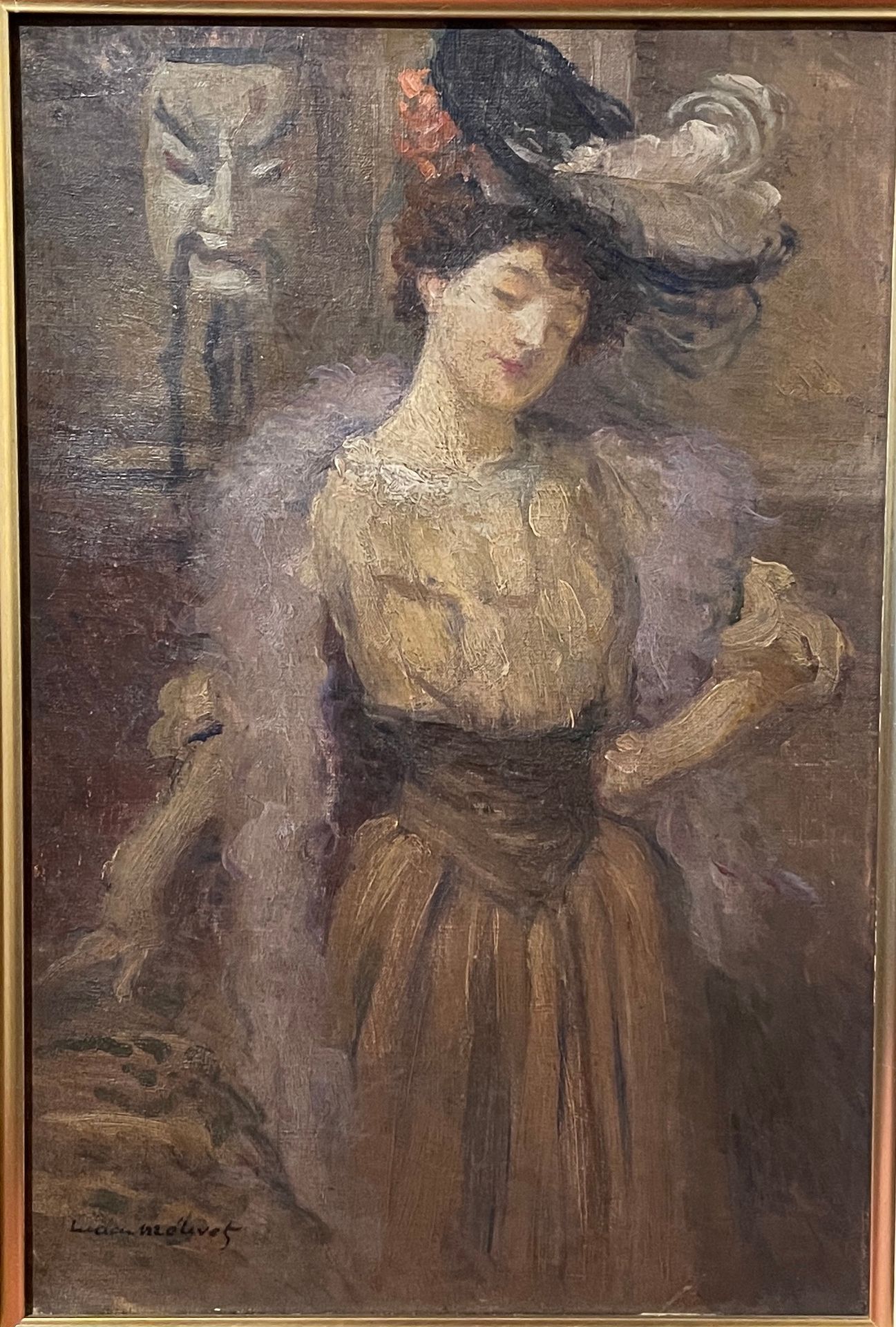 Null 卢西恩-梅蒂韦(1863-1930)

戴帽子和中国面具的女人

布面油画

左下方有签名

32 x 21 cm