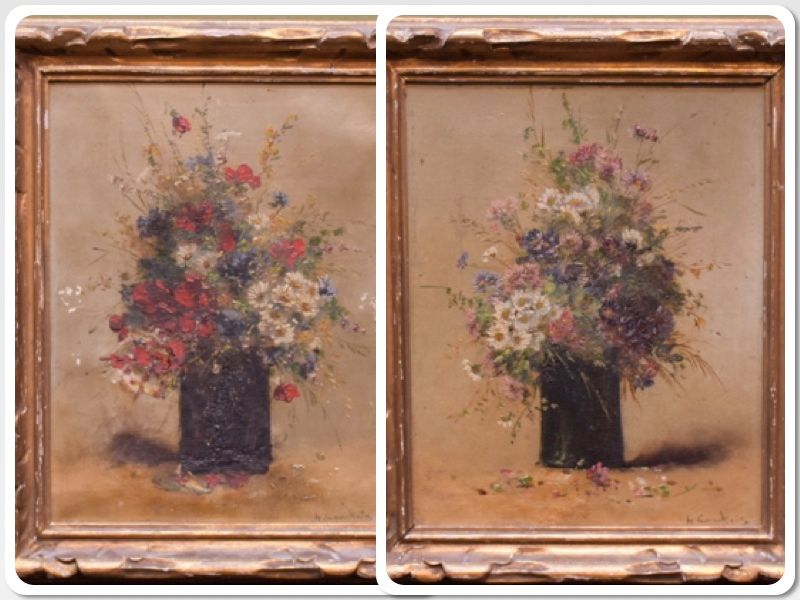 Null Henri CAUCHOIS (1850-1911)

两幅关于花束的画。

一幅在画布上，另一幅装在木头上的画布上

右下方有签名。

高度：23 &hellip;