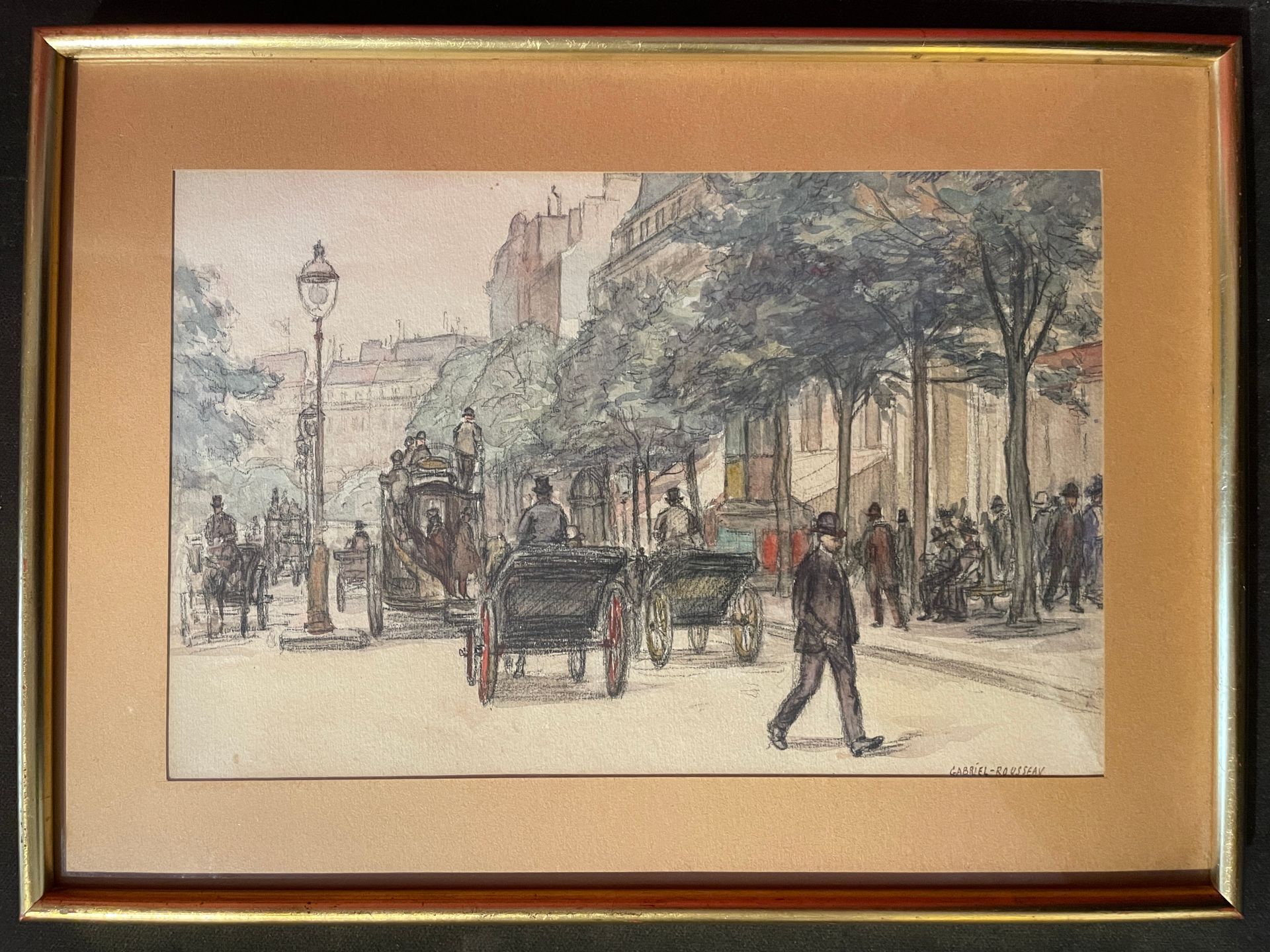 Null Gabriel ROUSSEAU (1876 -1951)

Walk on the boulevards

Watercolor on black &hellip;