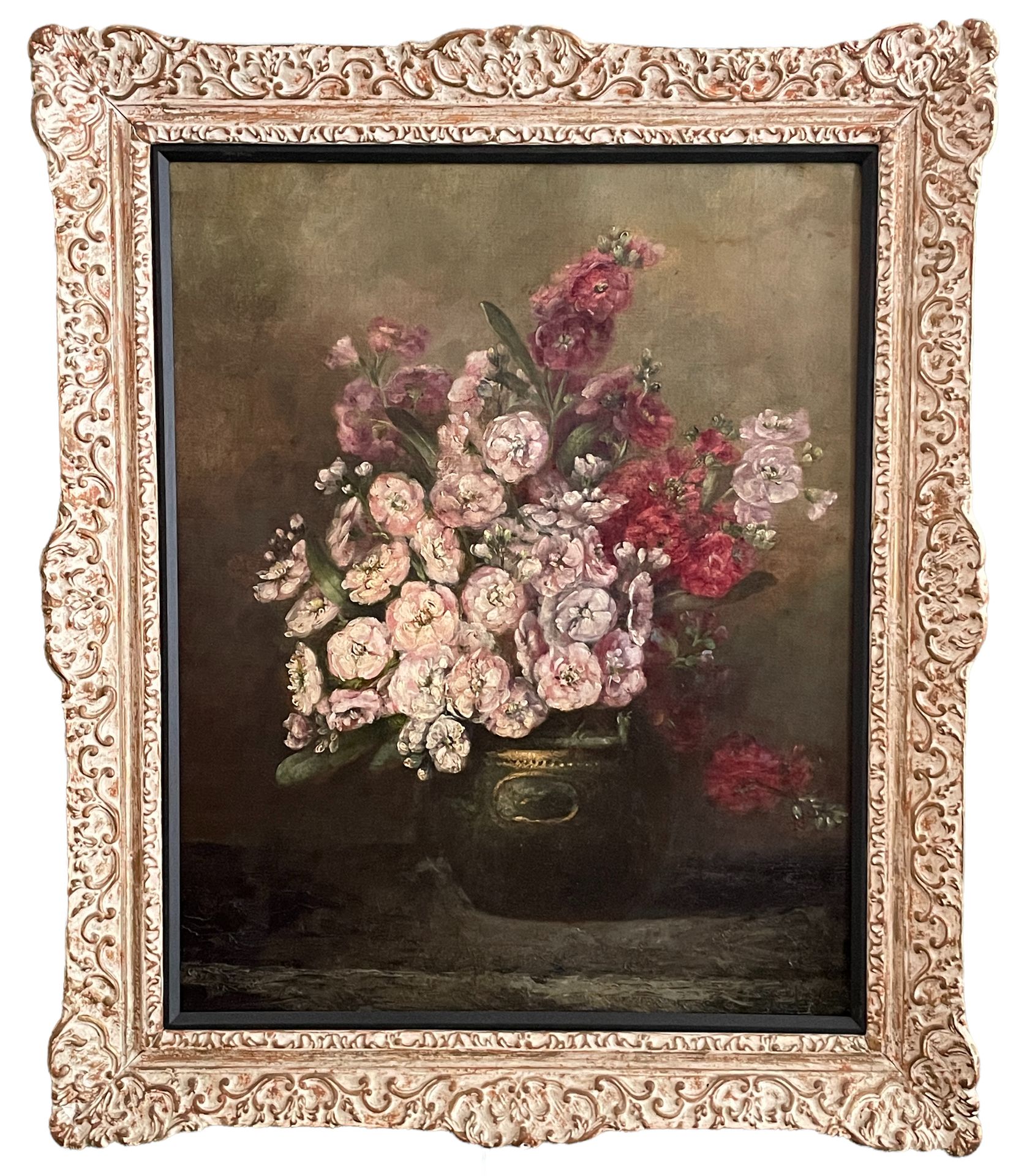 Null 花束和古董花瓶 - 20世纪

布面油画

高度：50 - 宽度：40 cm

(框架)