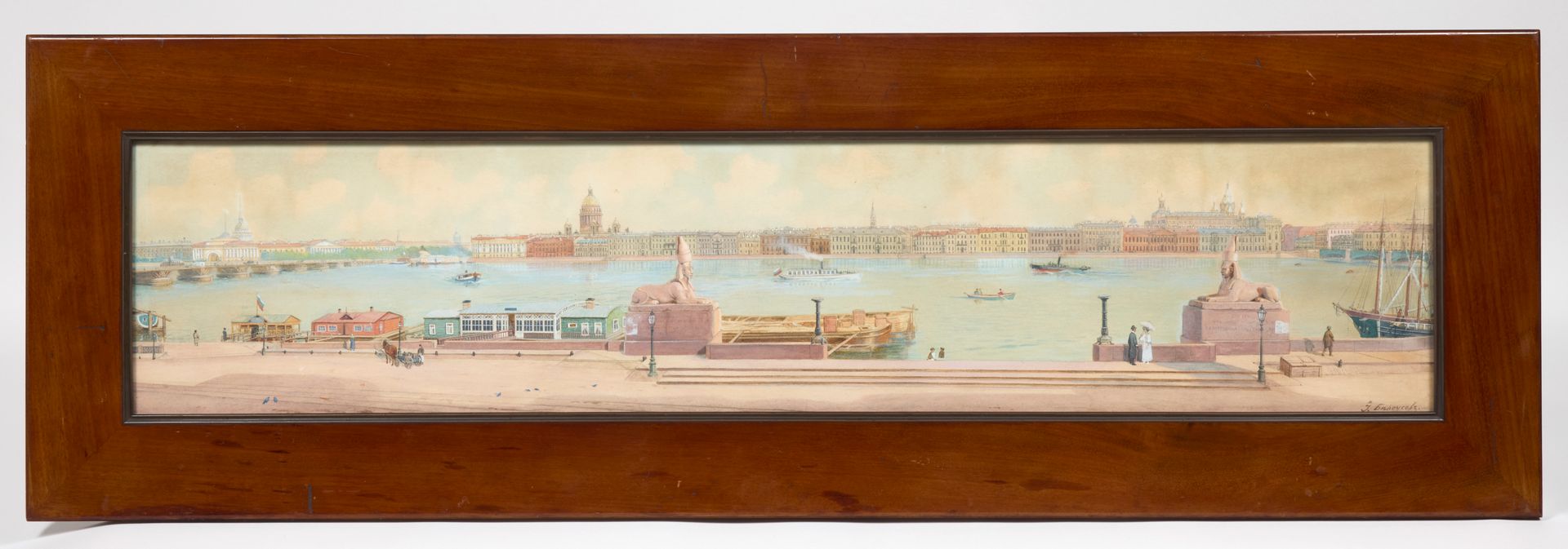 Null 别洛索夫-雅各布（生于 1838 年）
斯芬克斯码头景观
纸面水彩画
右下方有签名
19.5 x 86 厘米

出处：巴黎私人收藏。
1990 年 1&hellip;