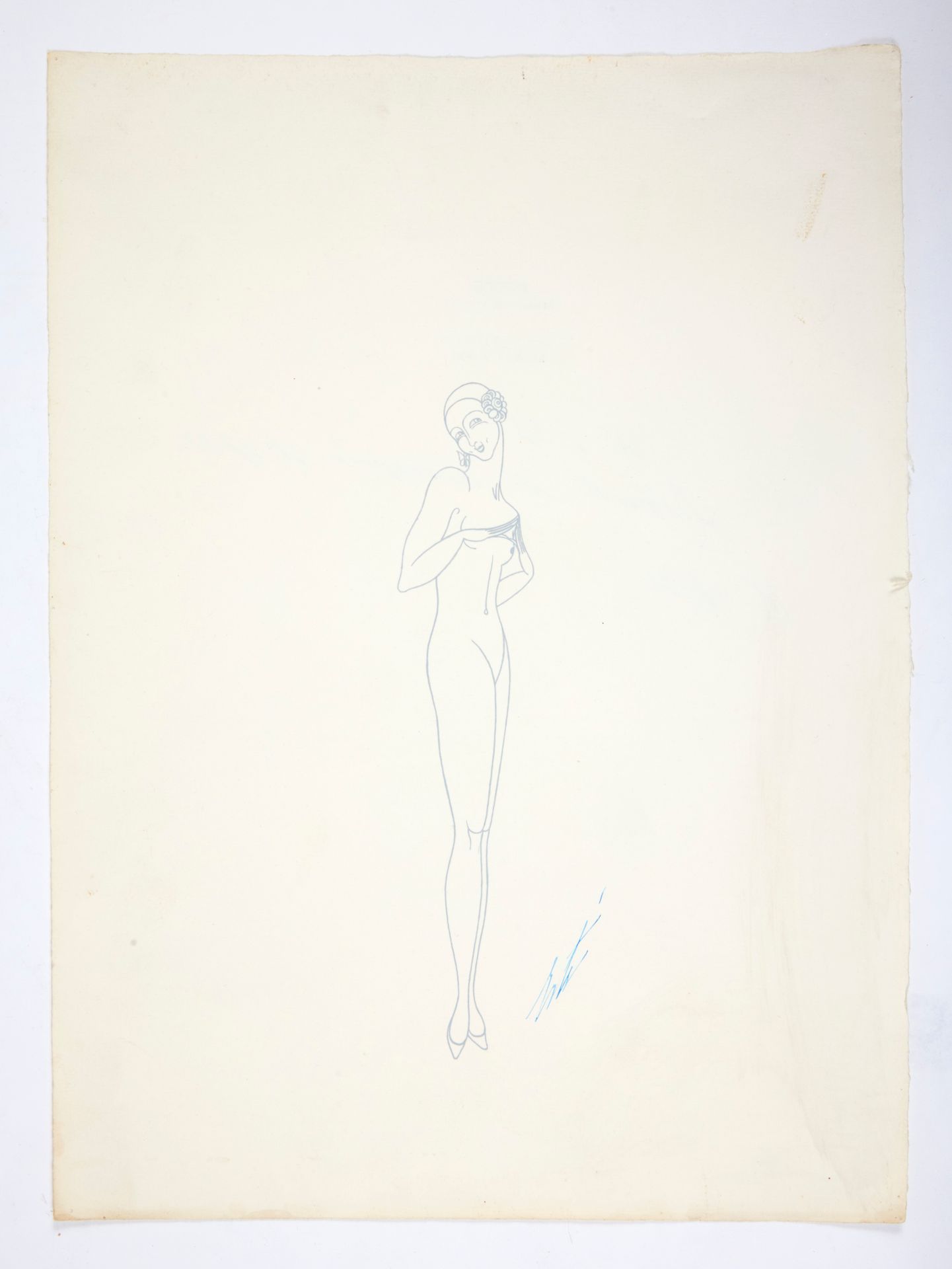 Null ERTE Romain (de TIRTOFF) (1892-1990)
Nue féminine 
Stylo sur papier
Signé, &hellip;