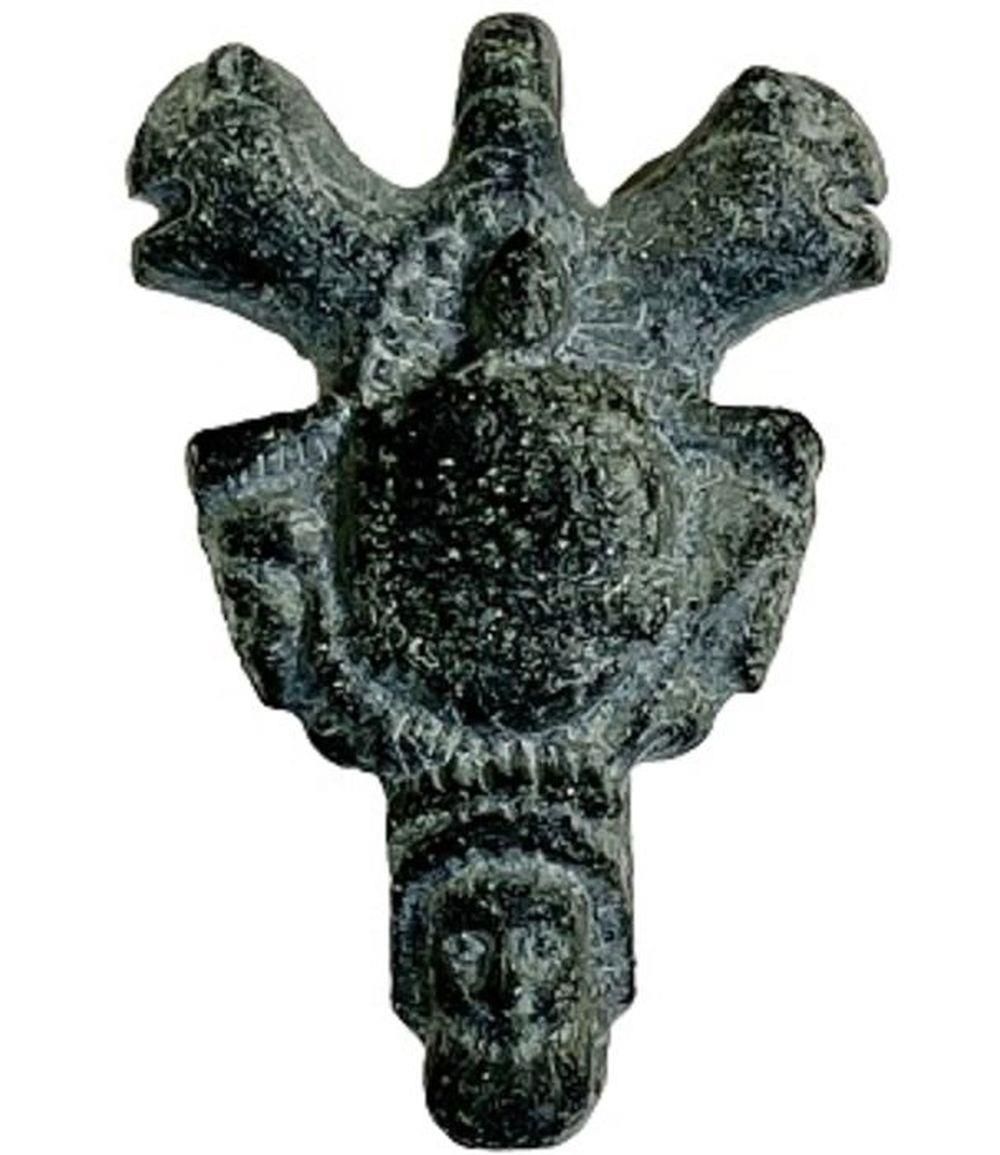 Null Amulette magique en pierre de schiste gris en forme de pendentif avec tête &hellip;