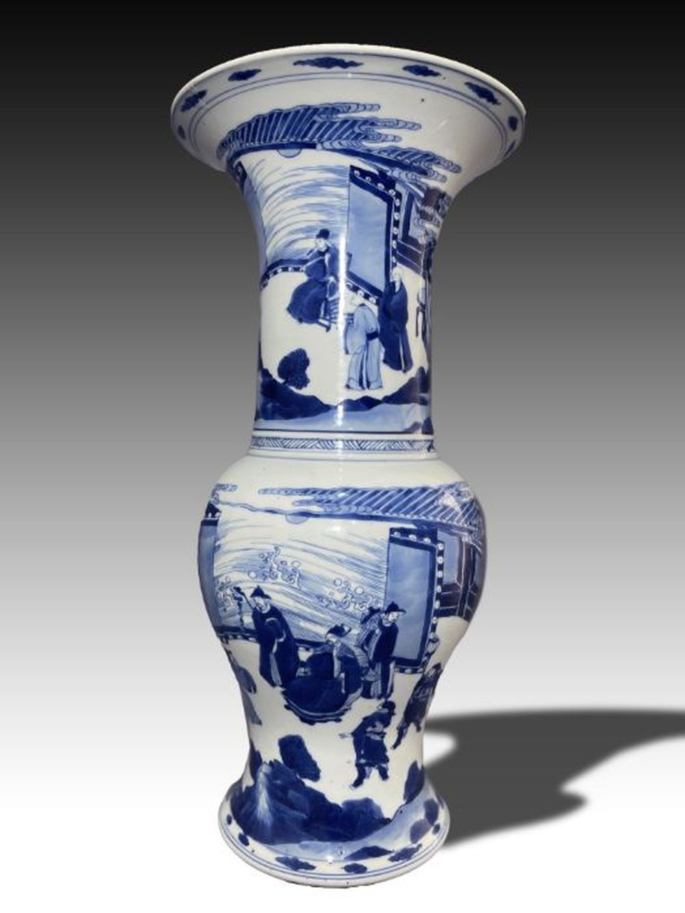 A CHINESE BLUE & WHITE YEN YEN VASE "WESTERN CHAMBER", KANGXI PERIOD (1662 1772)&hellip;