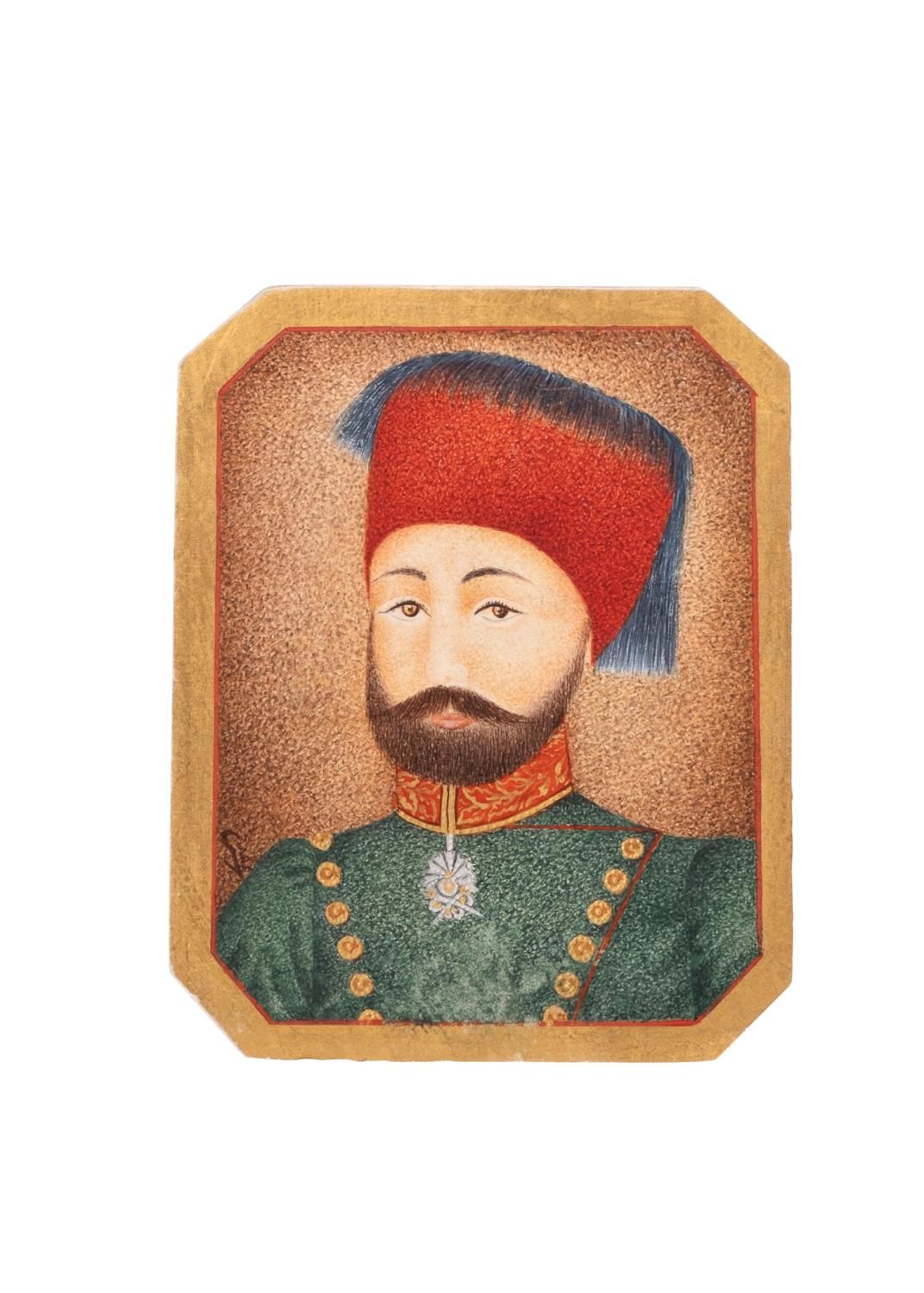 Null A HIGHLY IMPORTANT EARLY MINIATURE PAINTING OF SULTAN MAHMUD II 18TH CENTUR&hellip;