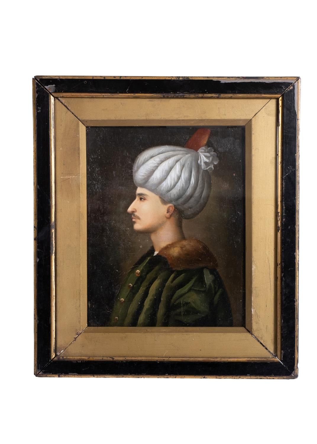 Null 年轻贵族肖像，可能是苏莱曼大帝，19世纪/20世纪
 
 木板油画，描绘了一个奥斯曼帝国的贵族，可能是苏莱曼大帝，戴着白色头巾，穿着毛皮大衣，深色底色&hellip;