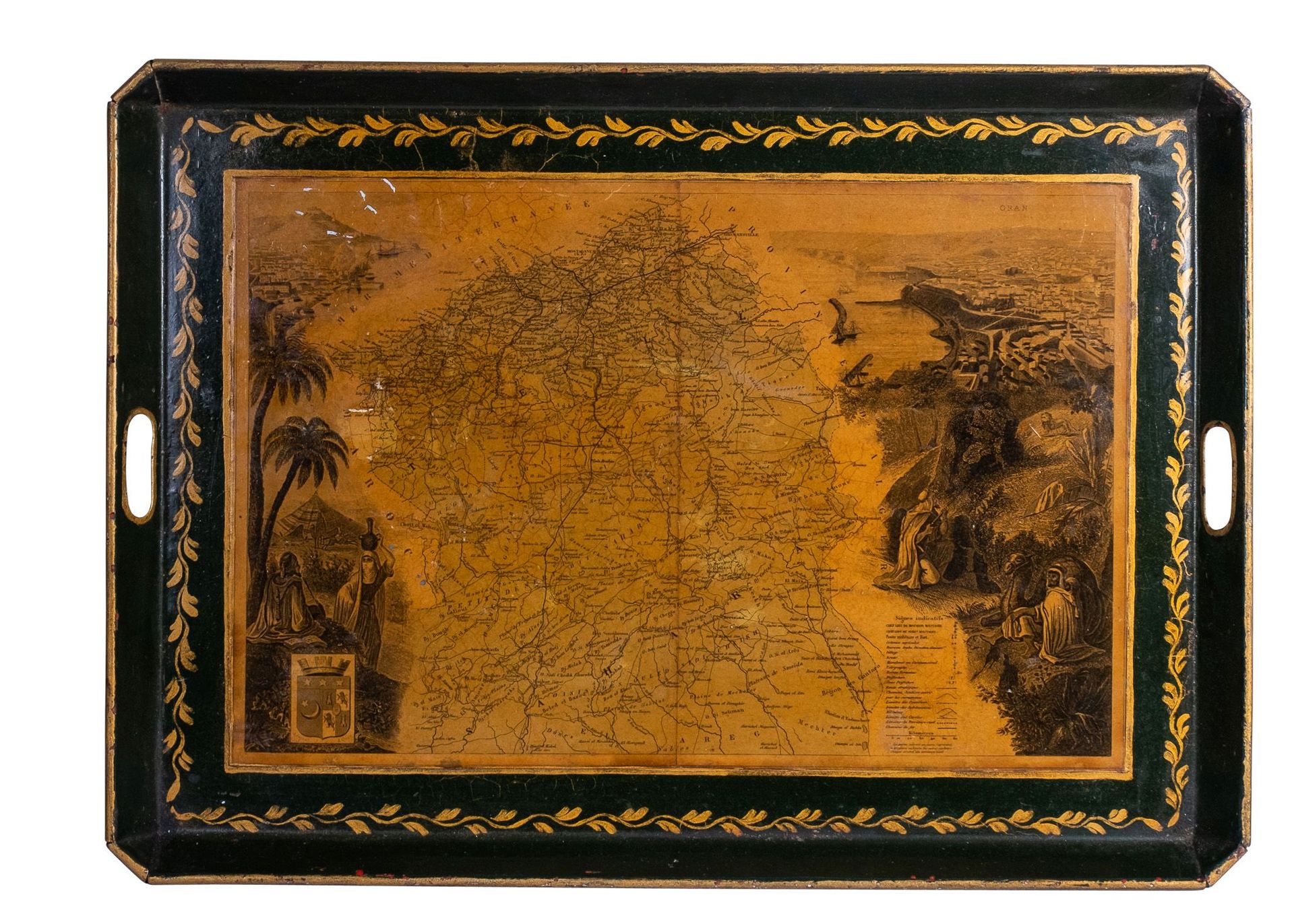 Null A TRAY WITH A MILITARY MAP, LATE 19TH CENTURY, FRANCE
 
 Of rectangular for&hellip;