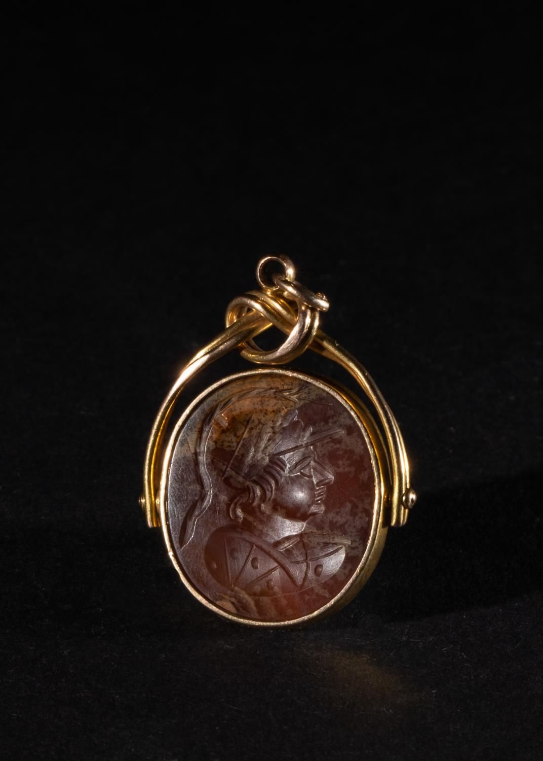 A GOLD AND CARNELIAN CAMEO OF A MILITARY GENERAL, 18TH/19TH CENTURY OR EARLIER A&hellip;