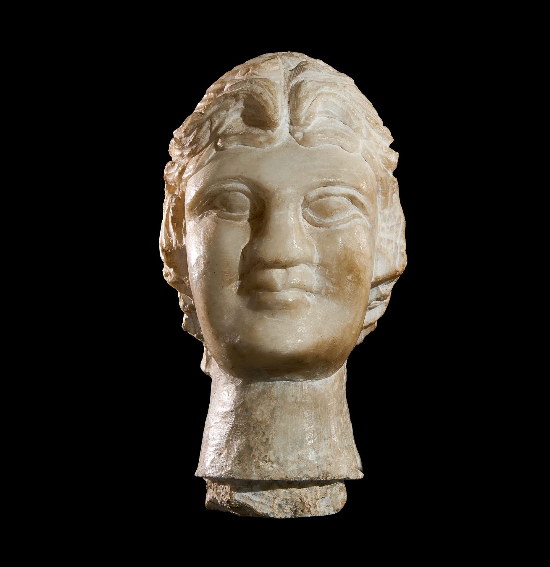 A ROMAN MARBLE BUST OF A YOUNG MAN, CIRCA 3-5TH CENTURY A.D. BUSTO DI GIOVANE UO&hellip;