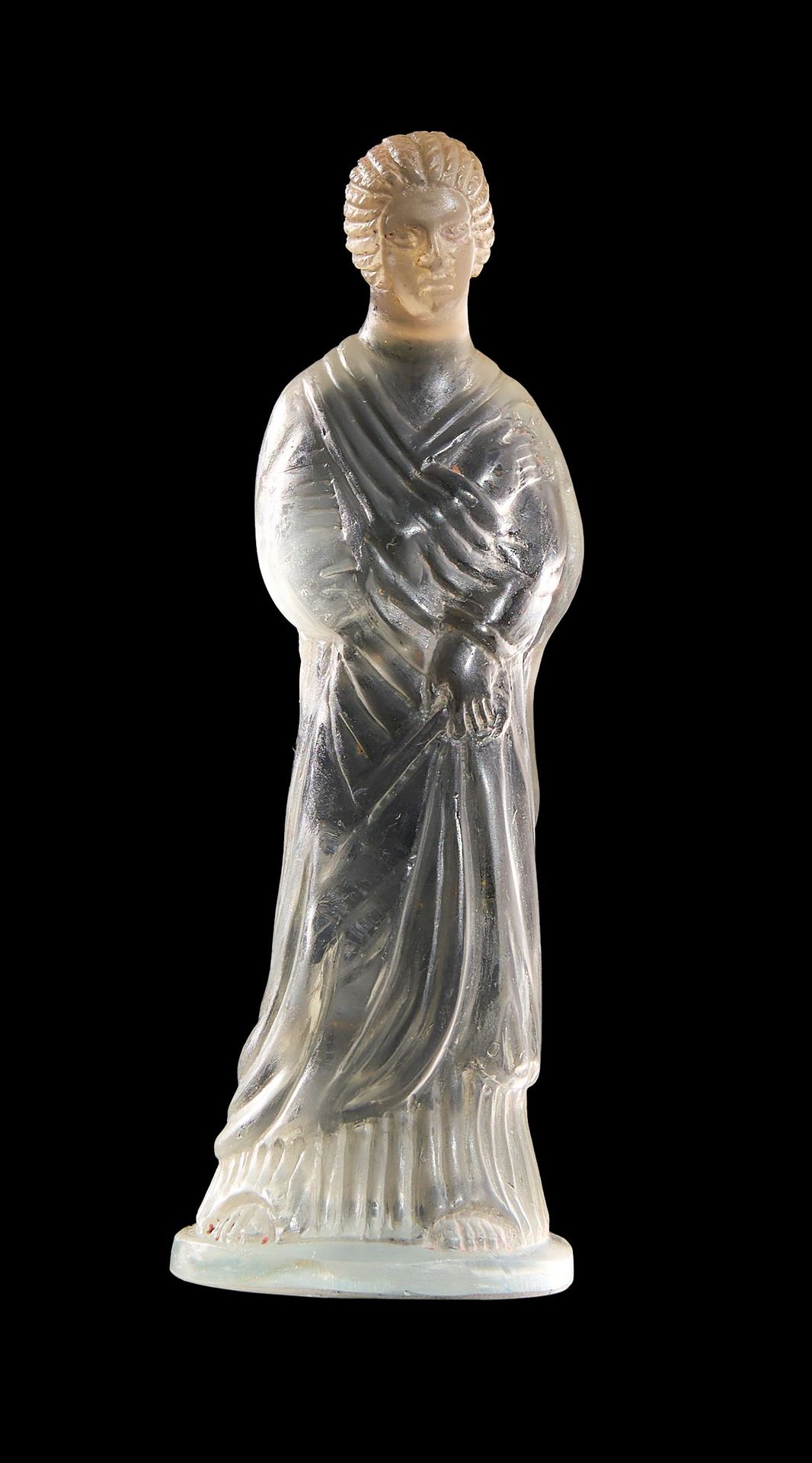 A ROCK CRYSTAL STANDING FIGURE, PROBABLY CLEOPATRA OF EGYPT, PTOLEMAIC PERIOD, C&hellip;