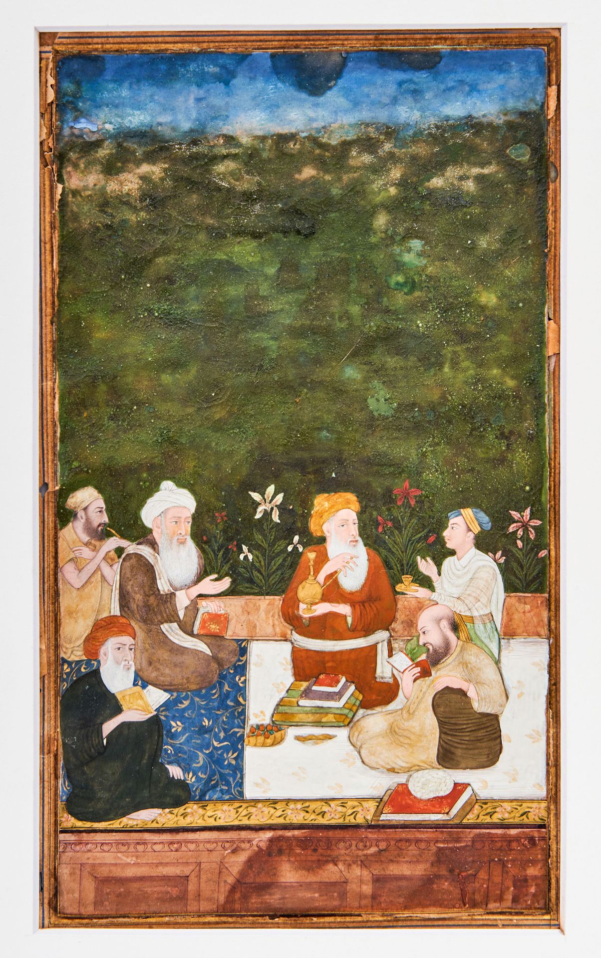 AN INDIAN MINIATURE DEPICTING SHEIKS & ATTENDENTS, MUGHAL, INDIA, 18TH CENTURY M&hellip;