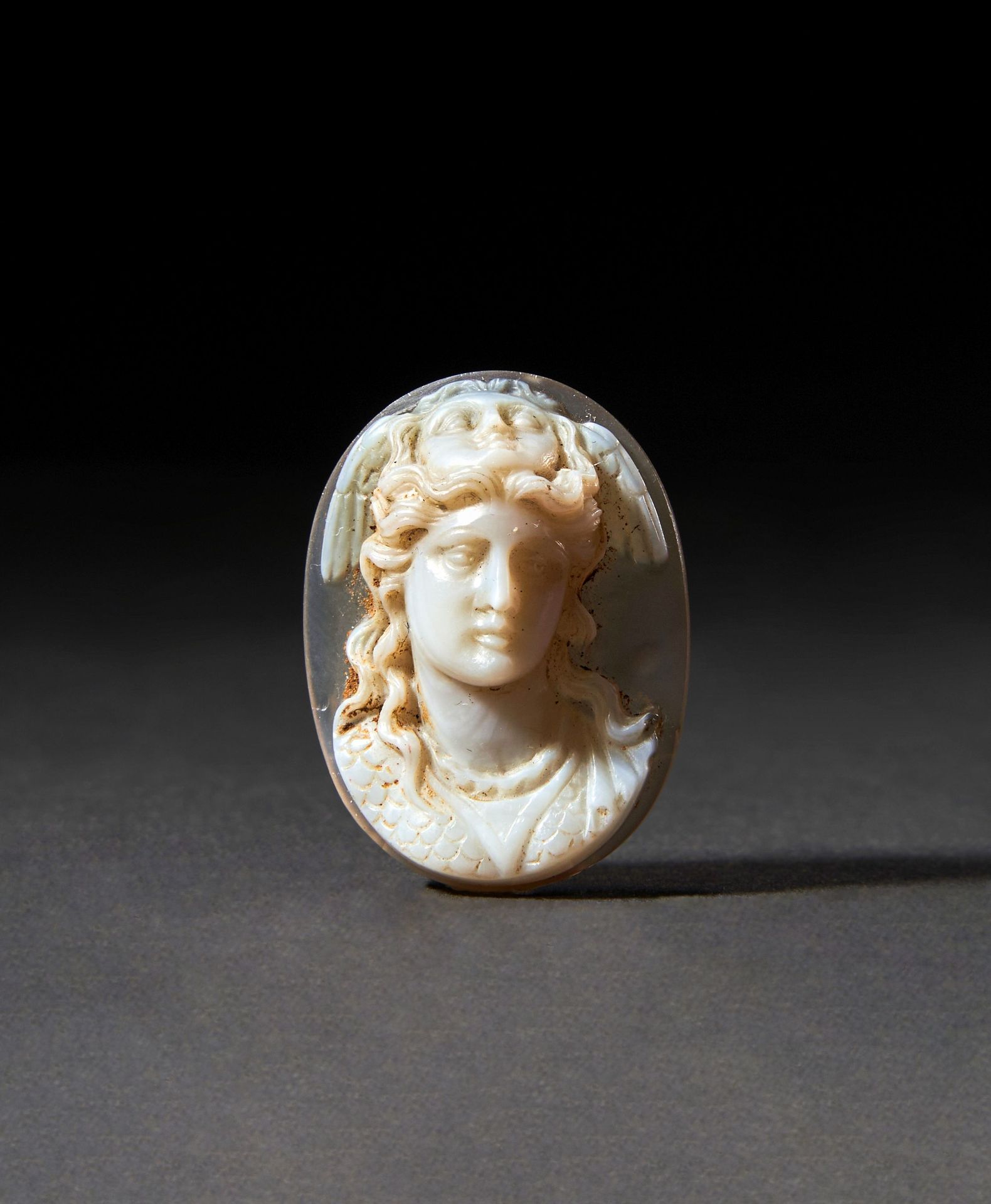 A ROMAN ONYX CAMEO PORTRAIT OF HYPNOS, CIRCA 1ST CENTURY B.C. CAMMEO ROMANO IN O&hellip;