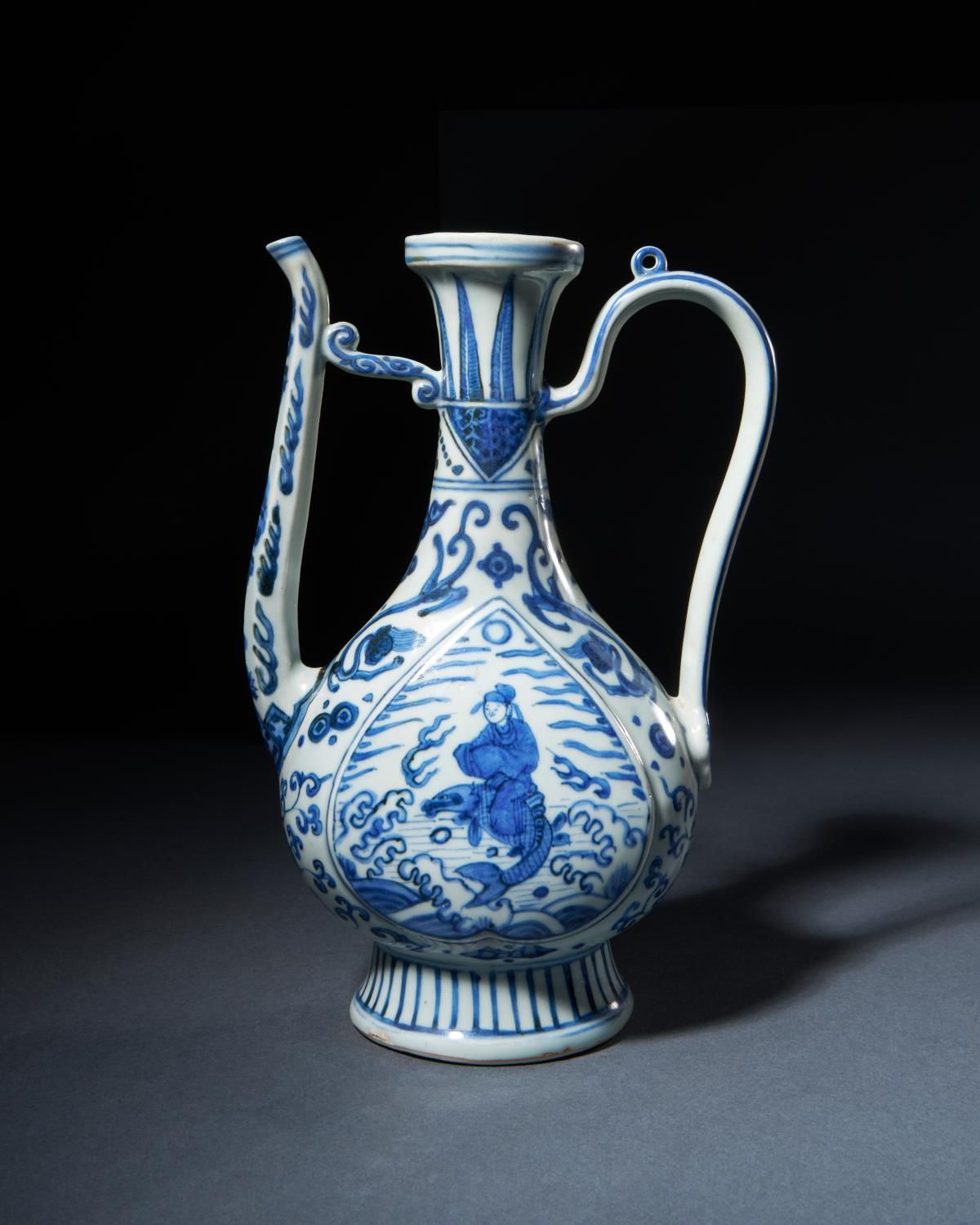 A BLUE AND WHITE PEAR-SHAPED EWER MADE FOR ISLAMIC MARKET, ZHENGDE-WANLI PERIOD,&hellip;