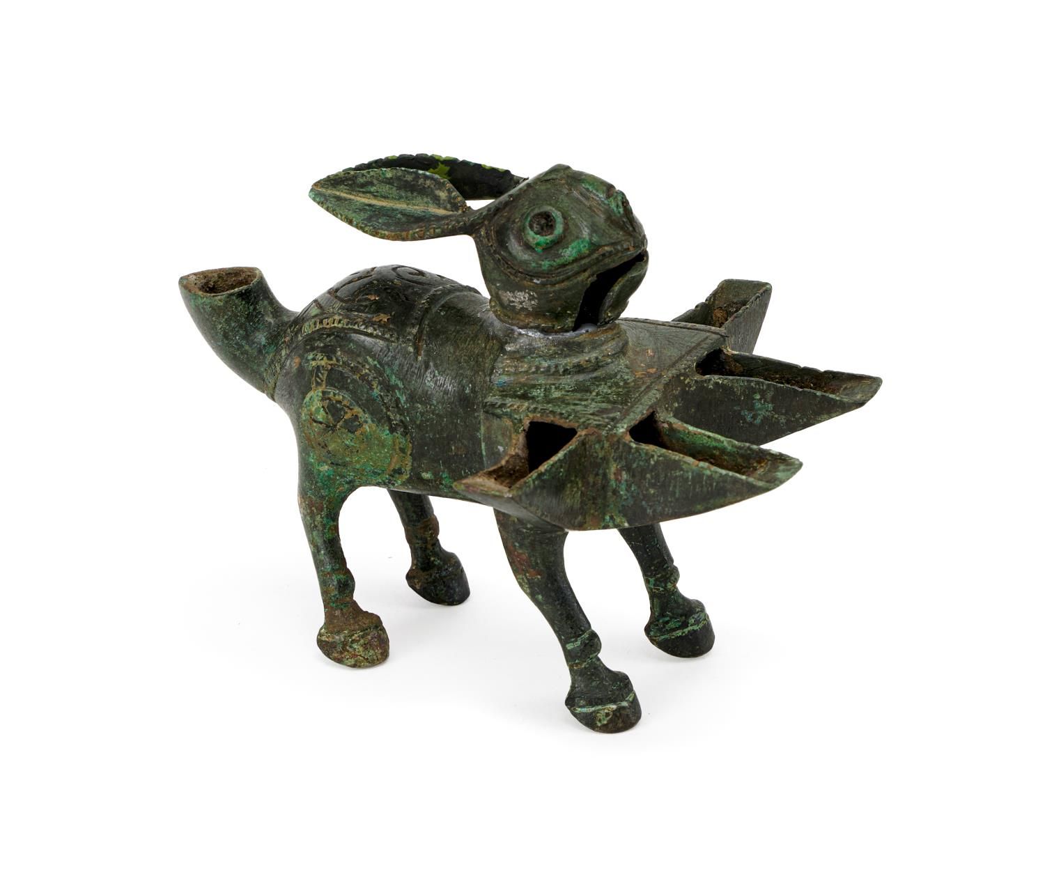 A RARE FATIMID BRONZE INCENSE BURNER IN THE SHAPE OF A HARE, 10TH CENTURY, EGYPT&hellip;