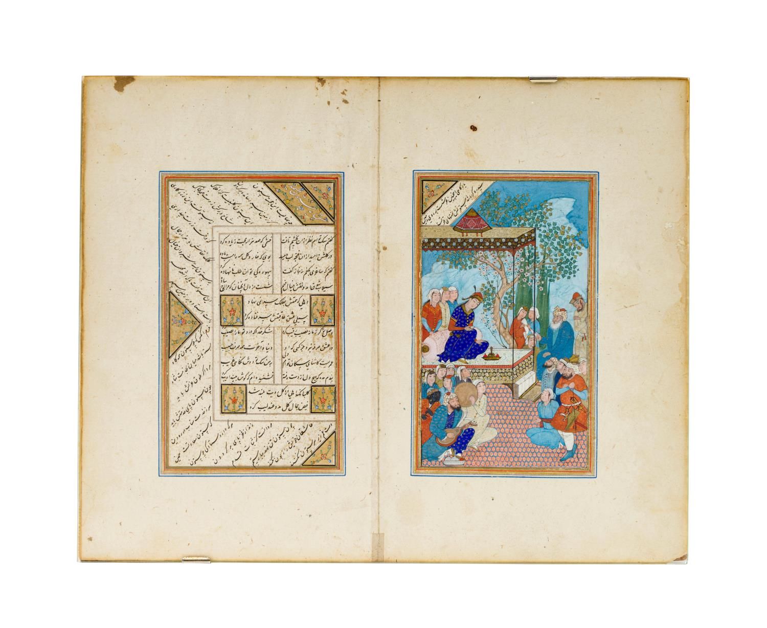 AN ILLUMINATED & ILLUSTRATED SAFAVID BIFOLIO, 16TH CENTURY, PERSIA 16 世纪波斯萨法维插图双&hellip;