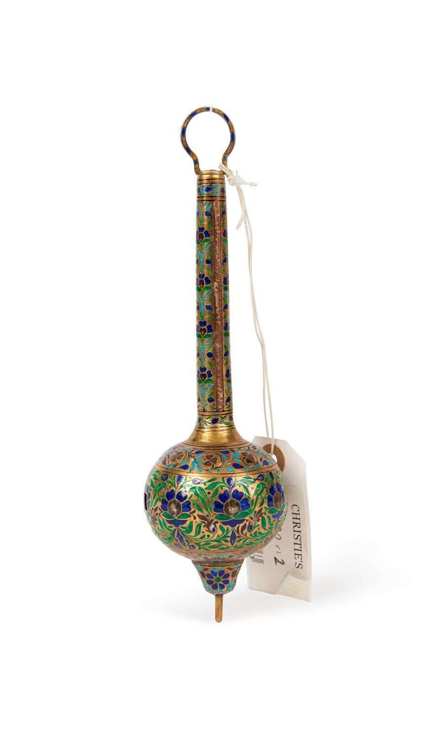 A SILVER & GOLD GILT ENAMELLED WHILSTING ROTATOR, MUGHAL, LUCKNOW, 19TH CENTURY &hellip;