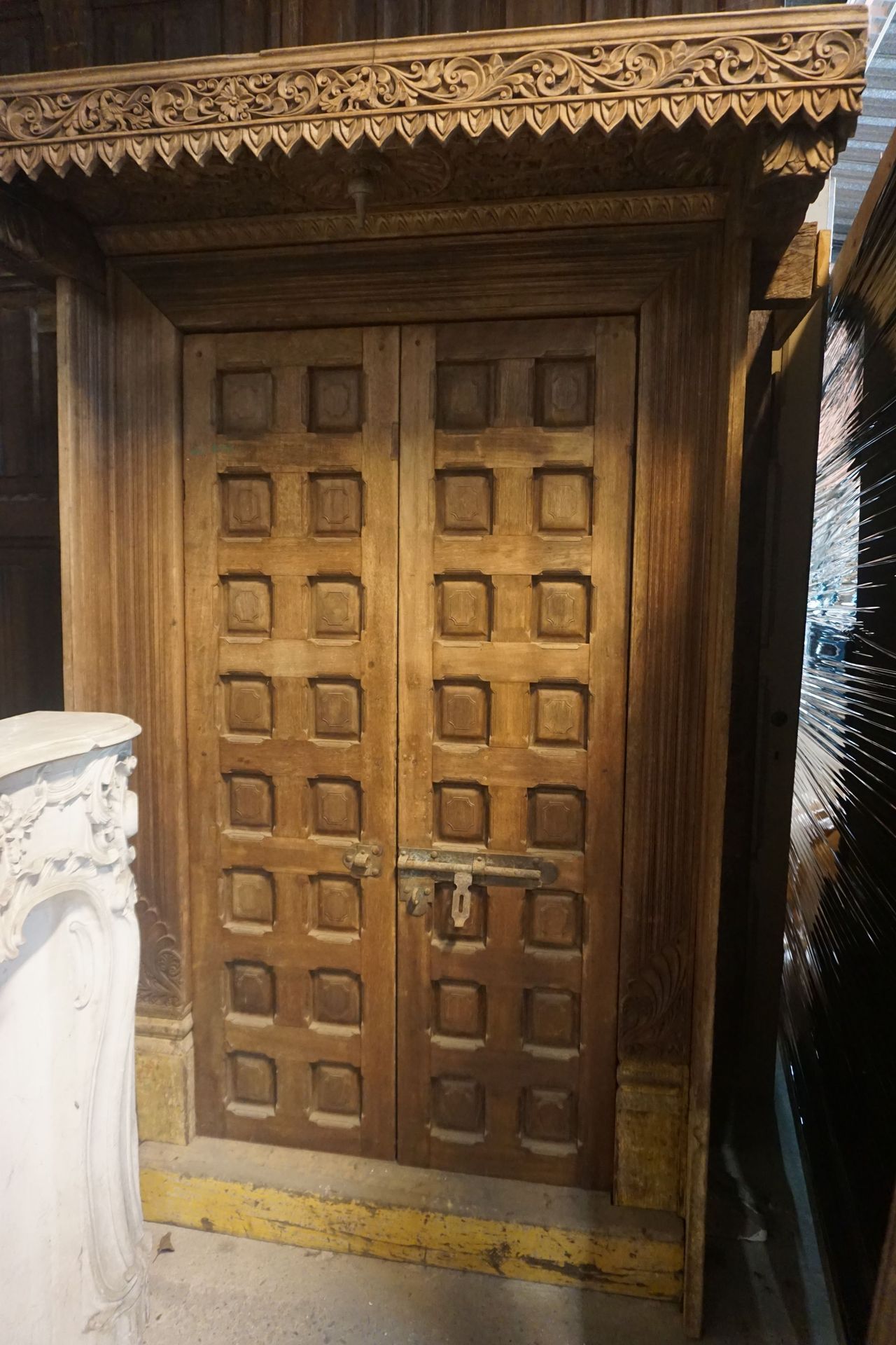 Null Double door / tempel door in wood H222X155X55
