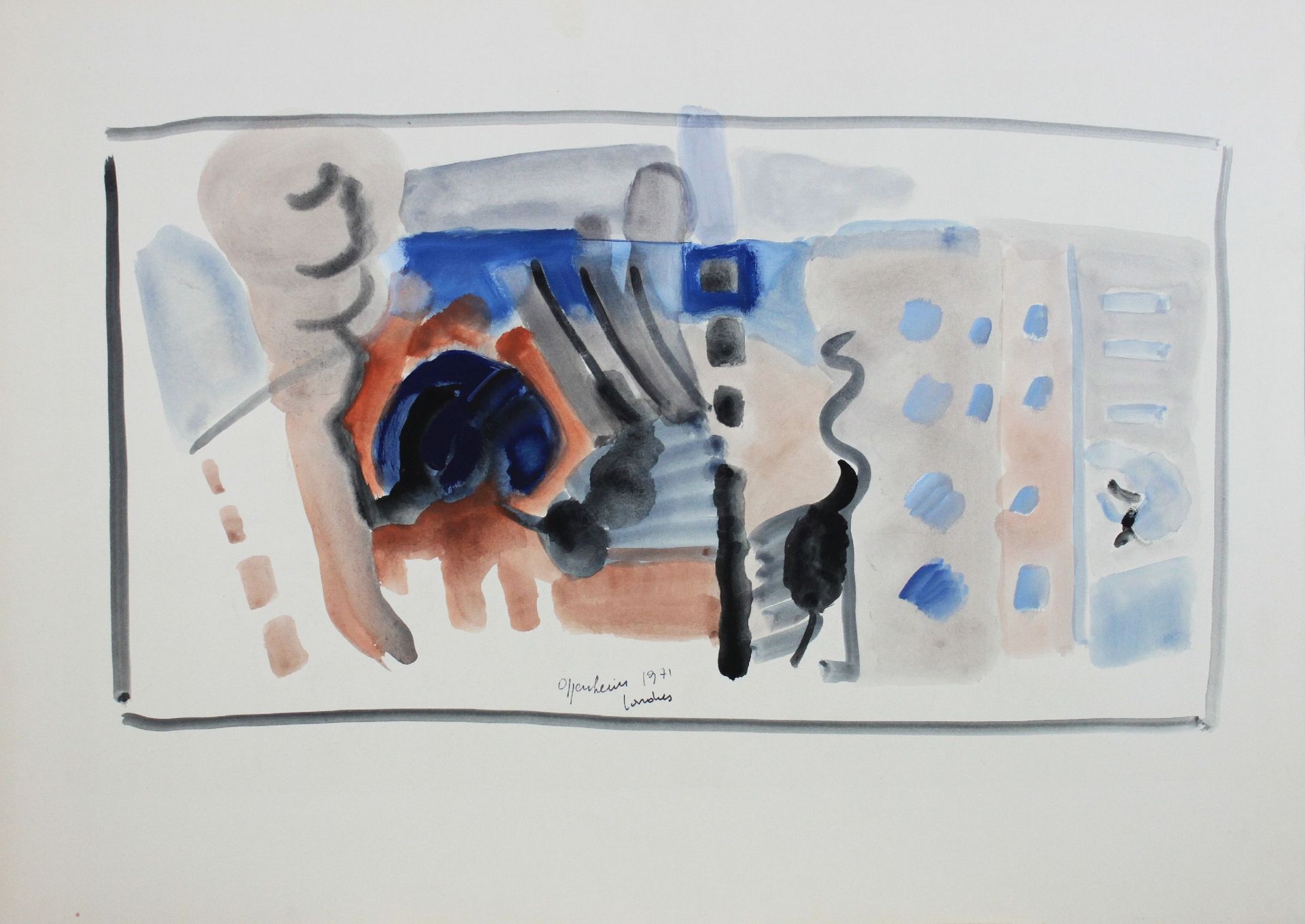 Oppenheim, o.T., 1971, Aquarell a. Papier Oppenheim, o.T., 1971, watercolor on p&hellip;