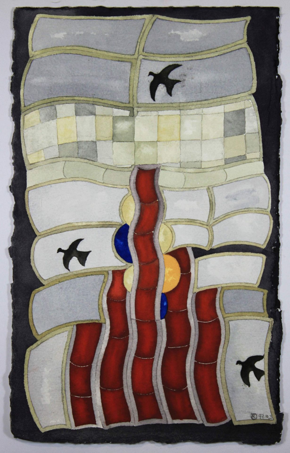 Konvolut. Unbekannter Künstler, Aquarell, 1997 混合地段。未知艺术家，水彩画，1997年，日期，纸张：42 x 2&hellip;
