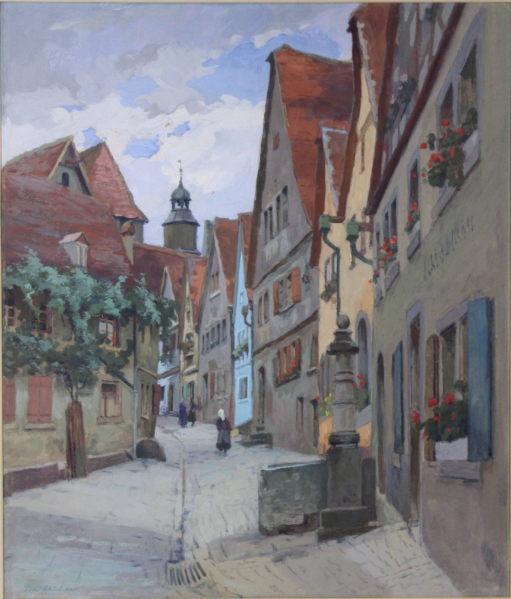 Peter Schneider (deutsch, Maler des 20. Jh.), Rothenburg ob der Tauber, Pastell &hellip;
