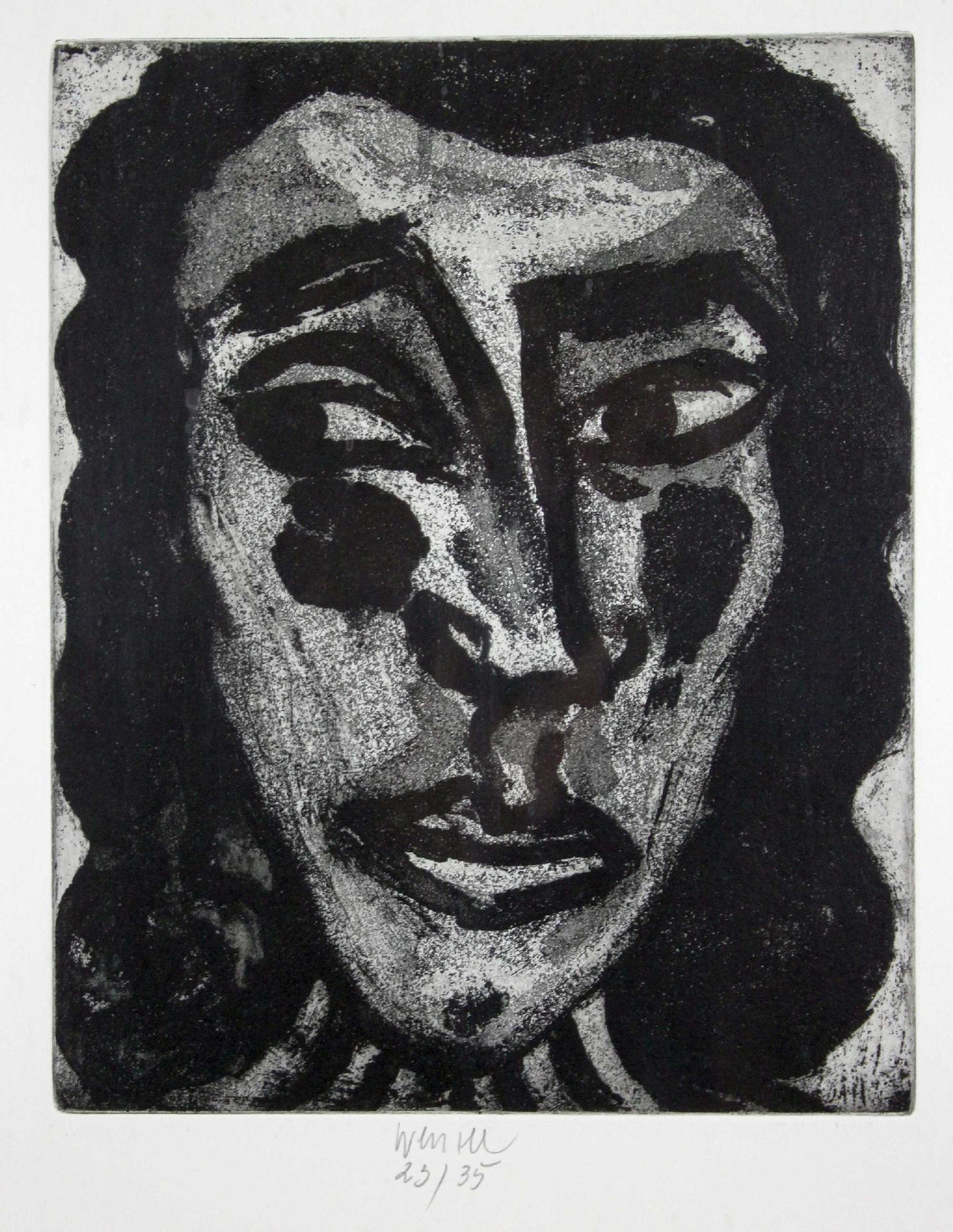 Jürgen Wenzel (deutsch, geb. 1950), Frauen Portrait 于尔根-温泽尔（德国，生于1950年），《妇女肖像》，蚀&hellip;