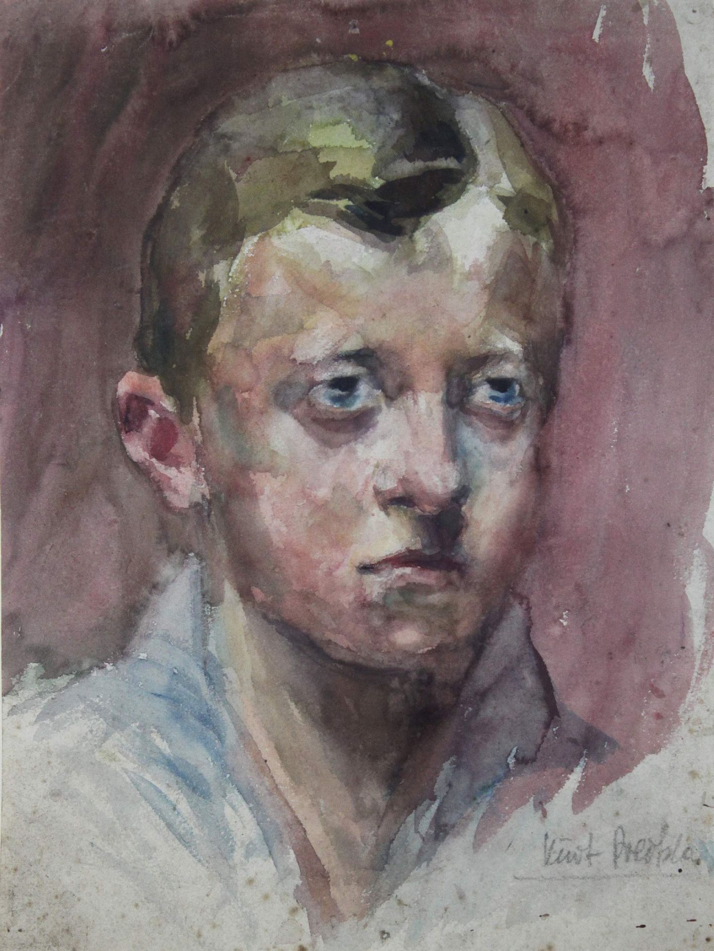 Kurt Preissler (libanesisch, geb. 1893), Jungen Portrait, Aquarell a. Papier 库尔特&hellip;
