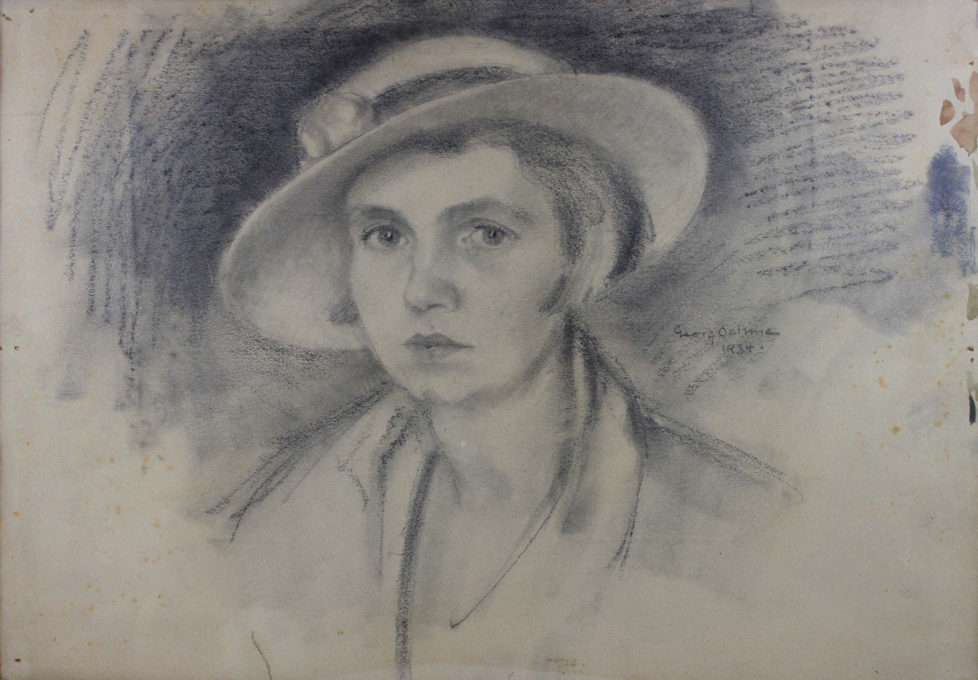 Georg Egmont Oehme (1890-1950), Frauenporträt, 1934, Kohlezeichnung Georg Egmont&hellip;