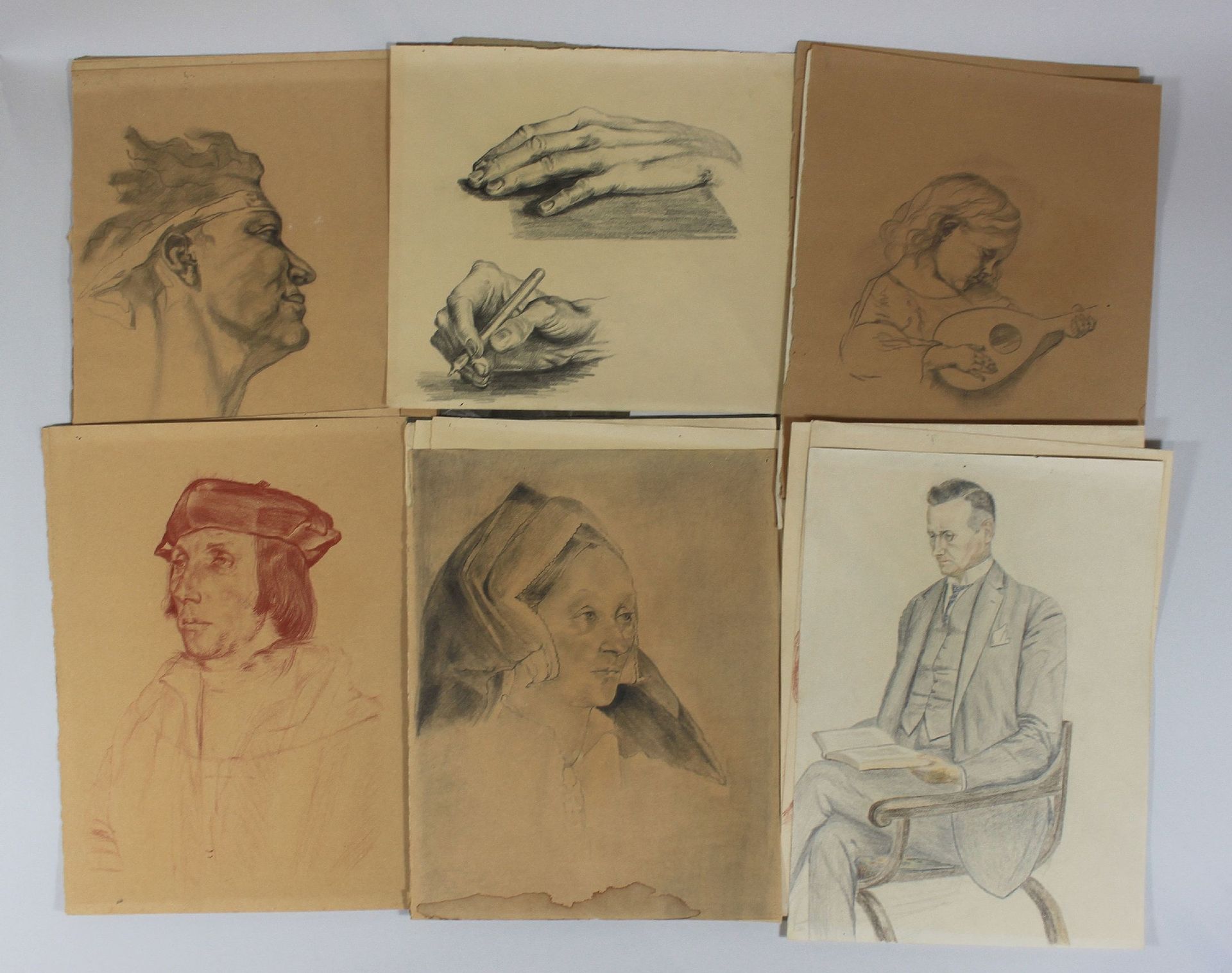 Fritz Erler (deutsch, 1868 - 1940), Konvolut 22 Zeichnungen a. Papier Fritz Erle&hellip;