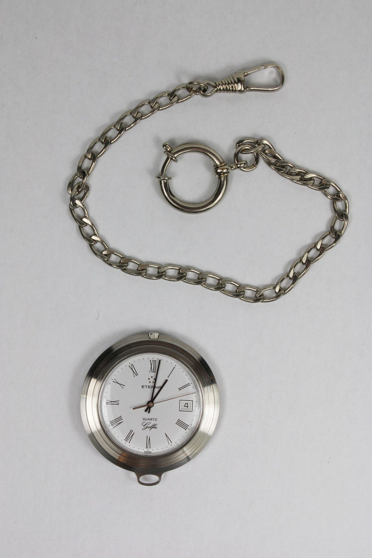 Seltene Taschenuhr mit Kette, Eterna Swiss Golfer Rare pocket watch with chain f&hellip;