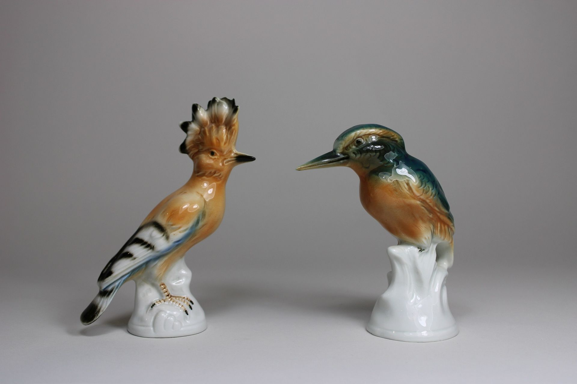 Paar Porzellanvögel, Wagner u. Apel Pair of porcelain birds, Wagner and Apel, ki&hellip;