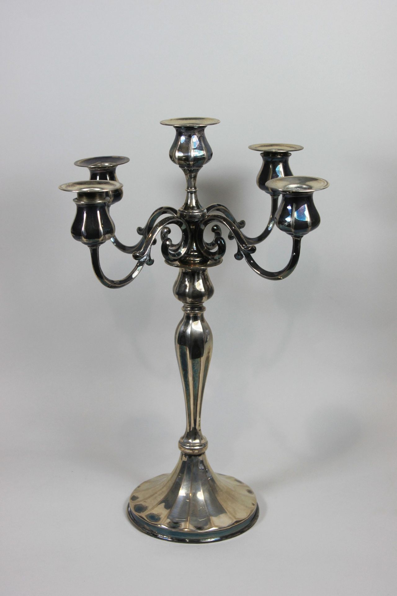 Silberleuchter mit Widmung, 5-flammig Silver candlestick with dedication, 5 flam&hellip;
