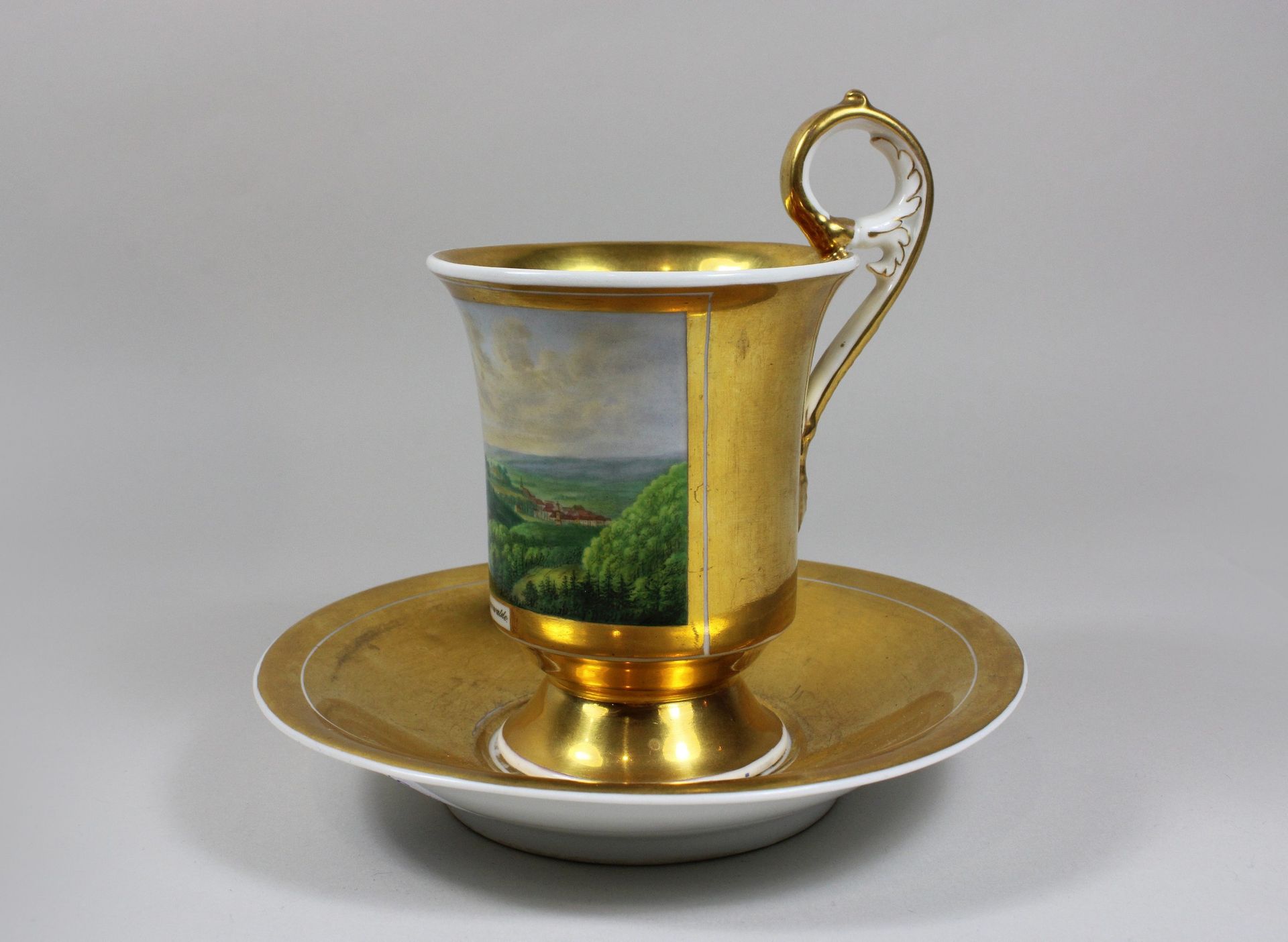 Ansichtstasse m. Untertasse View cup w. Saucer, KPM, porcelain, 1st choice, bell&hellip;