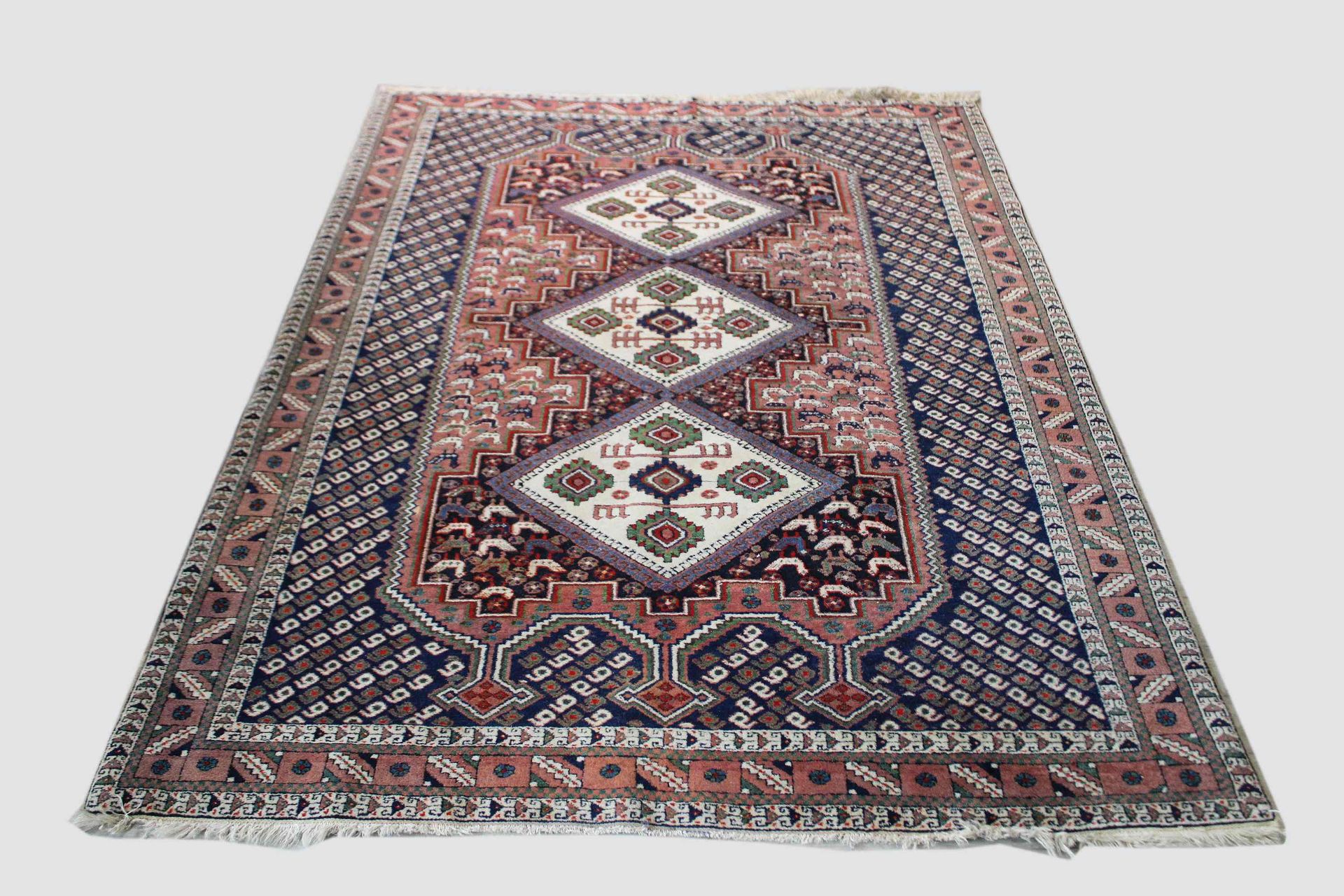 Afshar, Teppich 阿夫沙尔，地毯，羊毛和棉花。尺寸：139 x 190厘米。