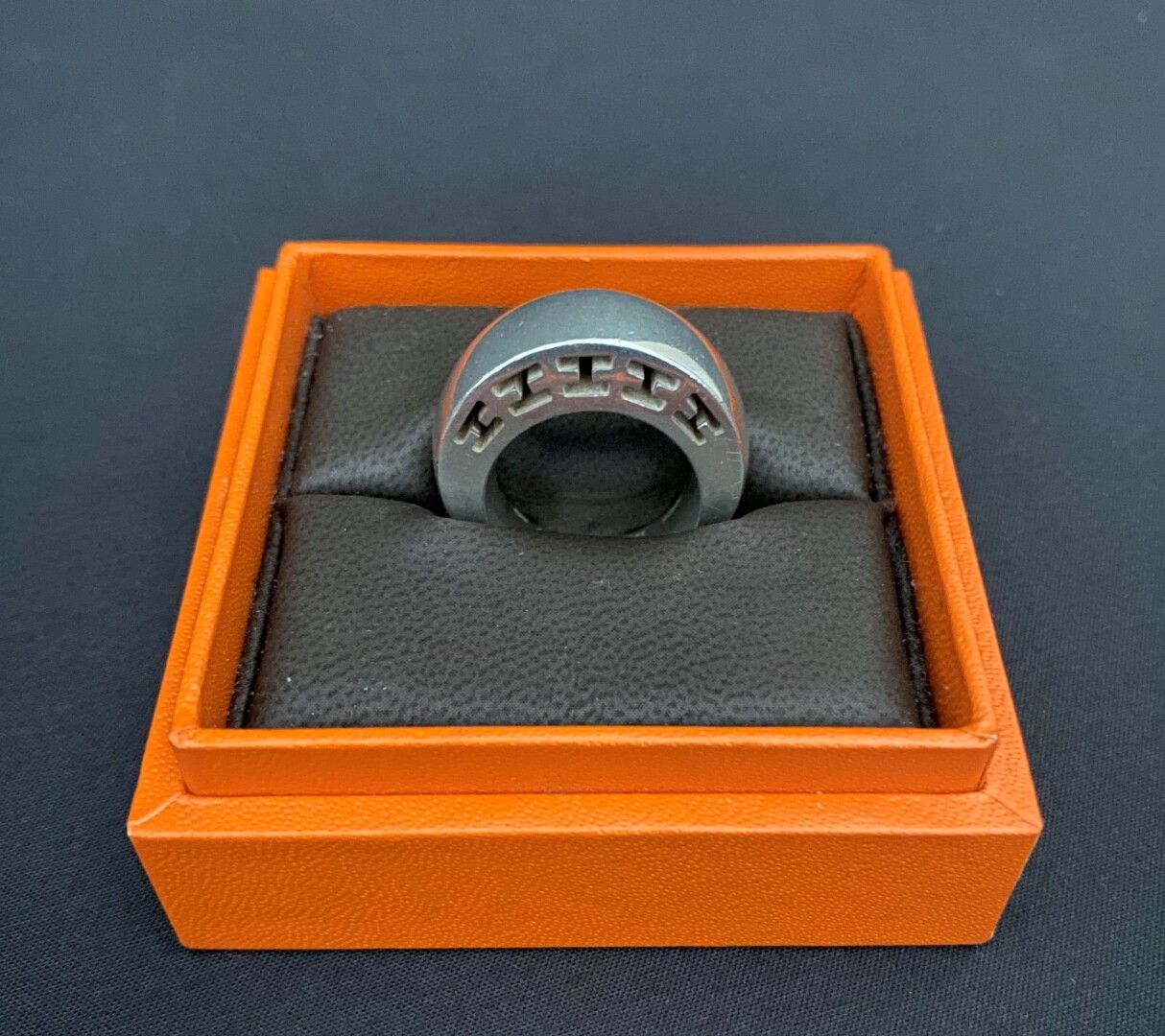 Null HERMES - Ring Clarté model in silver 925 thousandths - signed - Weight : 25&hellip;