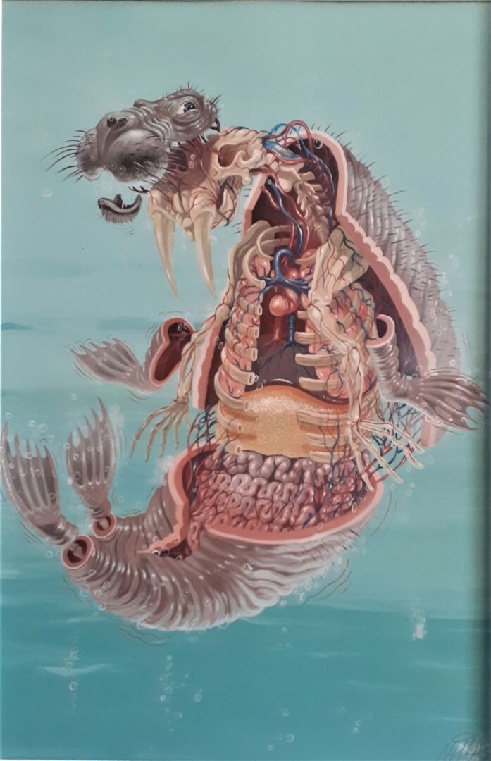 NYCHOS 
NYCHOS (geboren 1982) - The Walrus - Unten rechts signierte Lithografie &hellip;