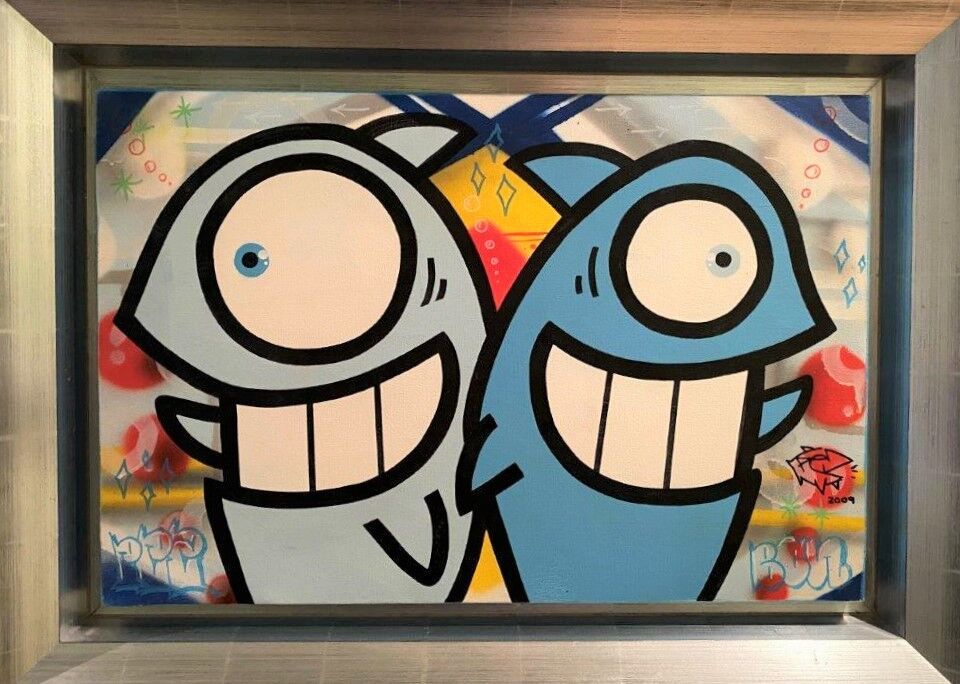 EL PEZ 
EL PEZ (né en 1976) - Happy Fish - Huile sur toile signée et datée 2009 &hellip;