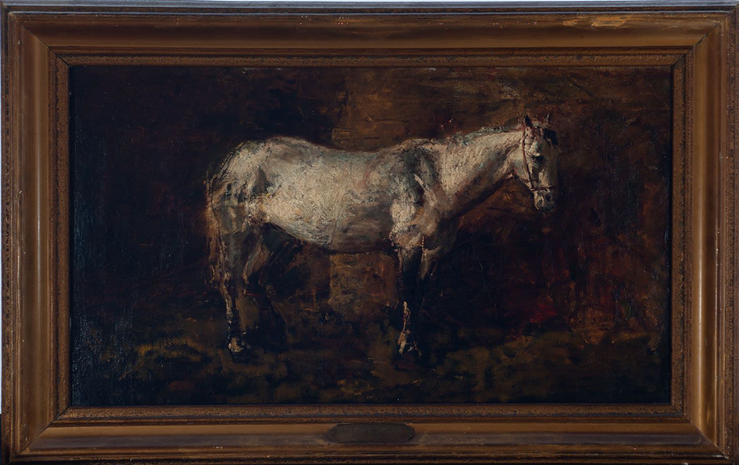 Manuel Domínguez Sánchez (1840 - 1906) Portrait of a horse Huile sur toile. (Mad&hellip;