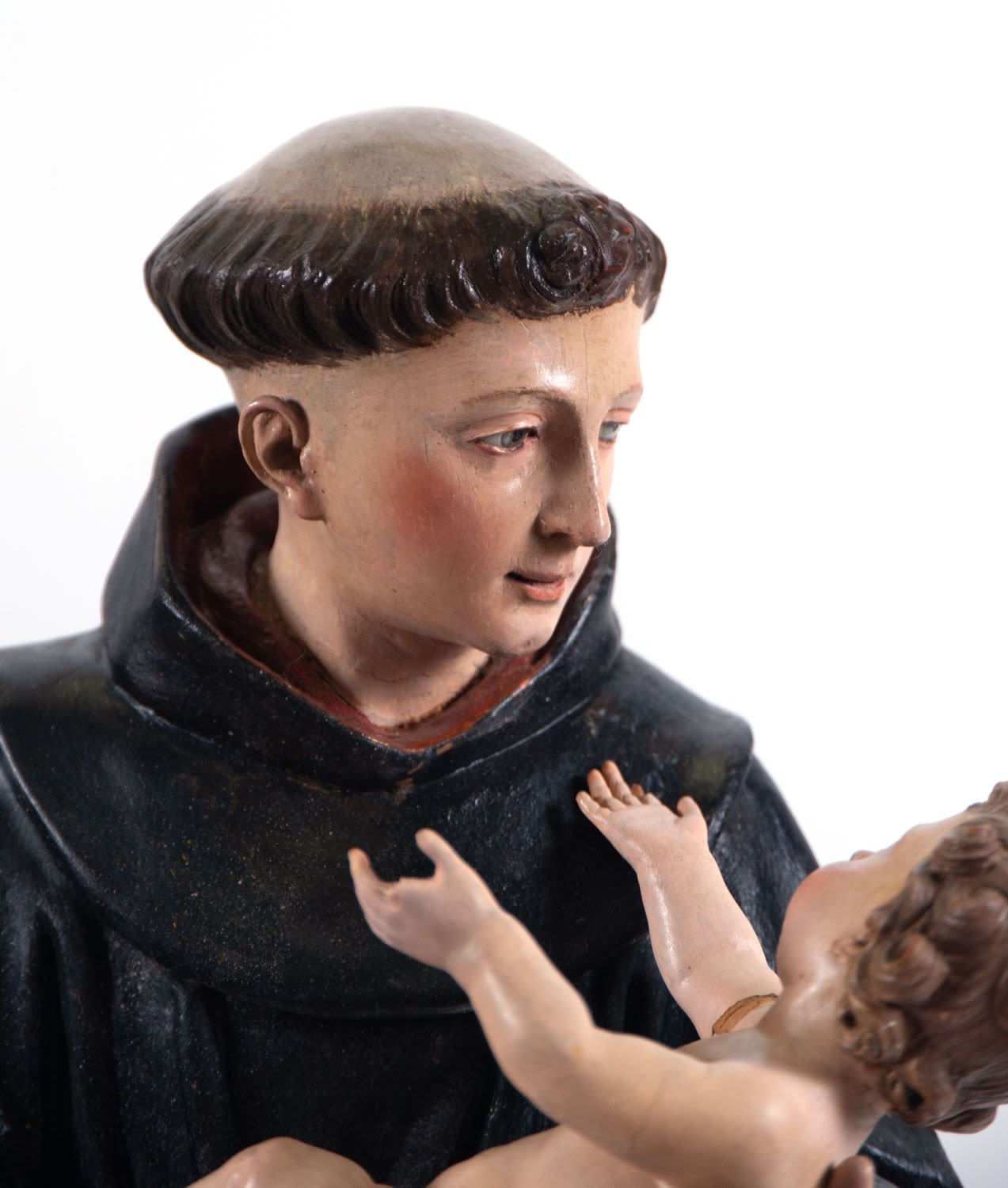 Null Importante sculpture de Saint Antoine de Padoue, cercle de Nicola Fumo (164&hellip;