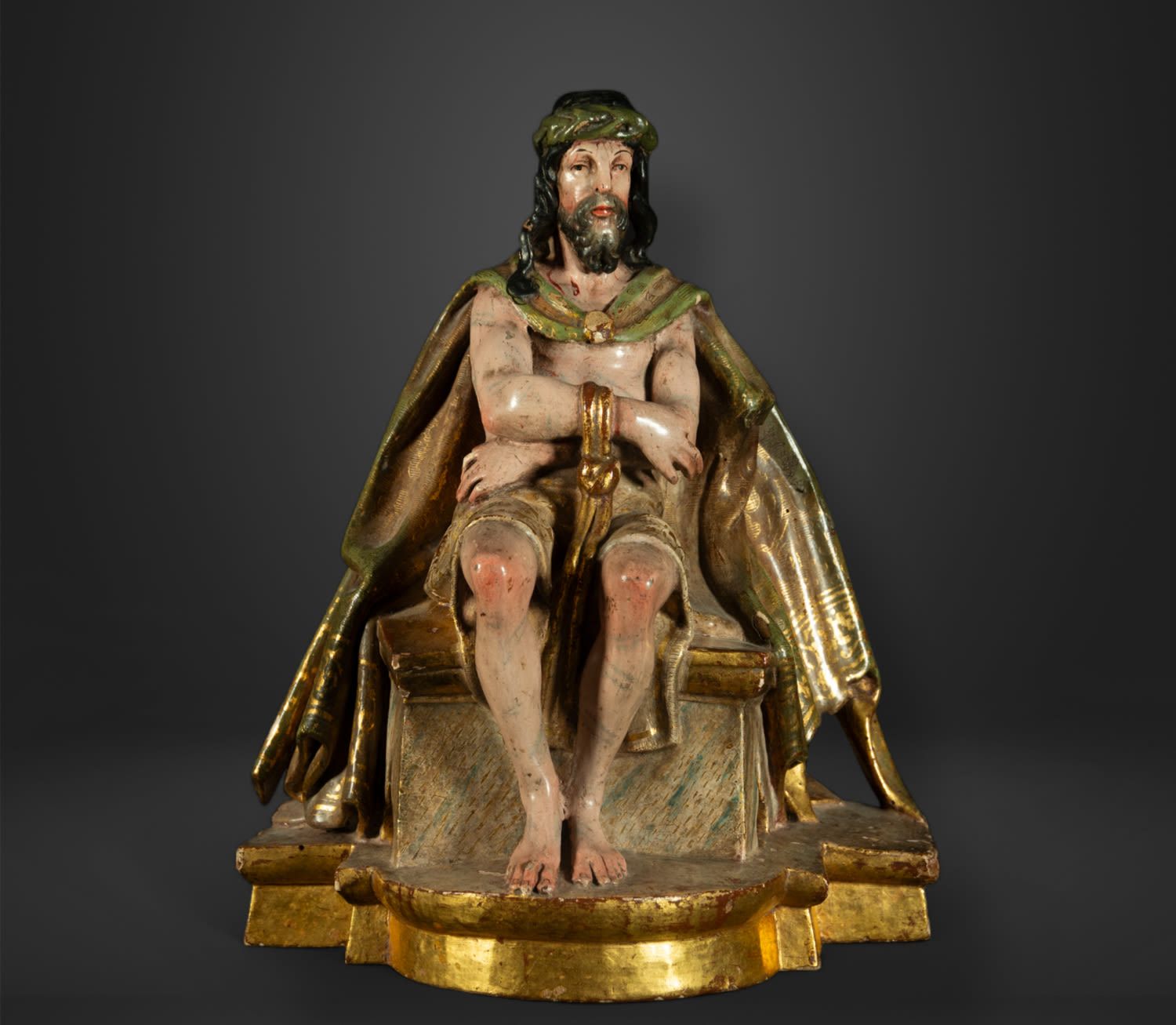 Null Importante sculpture de table du Christ homme de douleur, école de Castille&hellip;