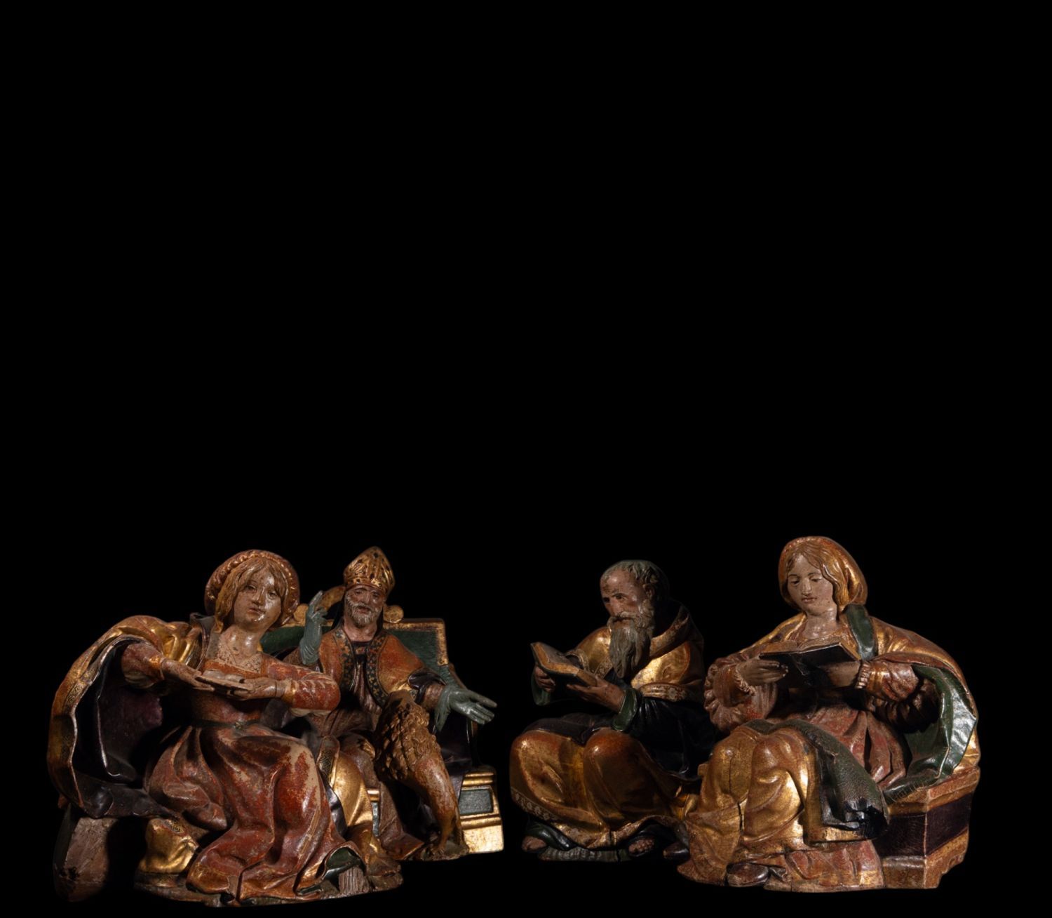 Null Spectaculaire lot de quatre sculptures allemandes de la Renaissance du XVIe&hellip;